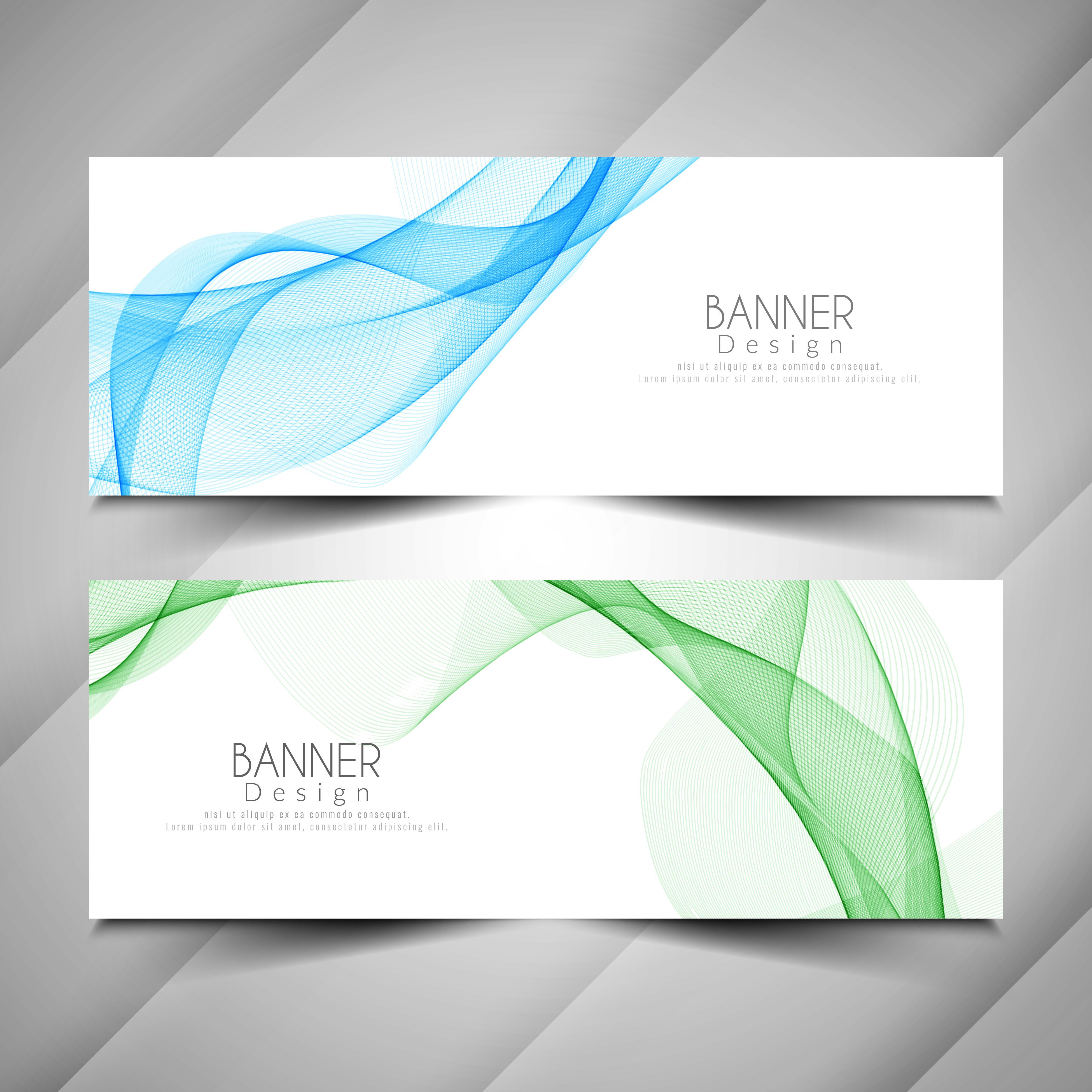 Abstract modern wave style banners set Free Vector