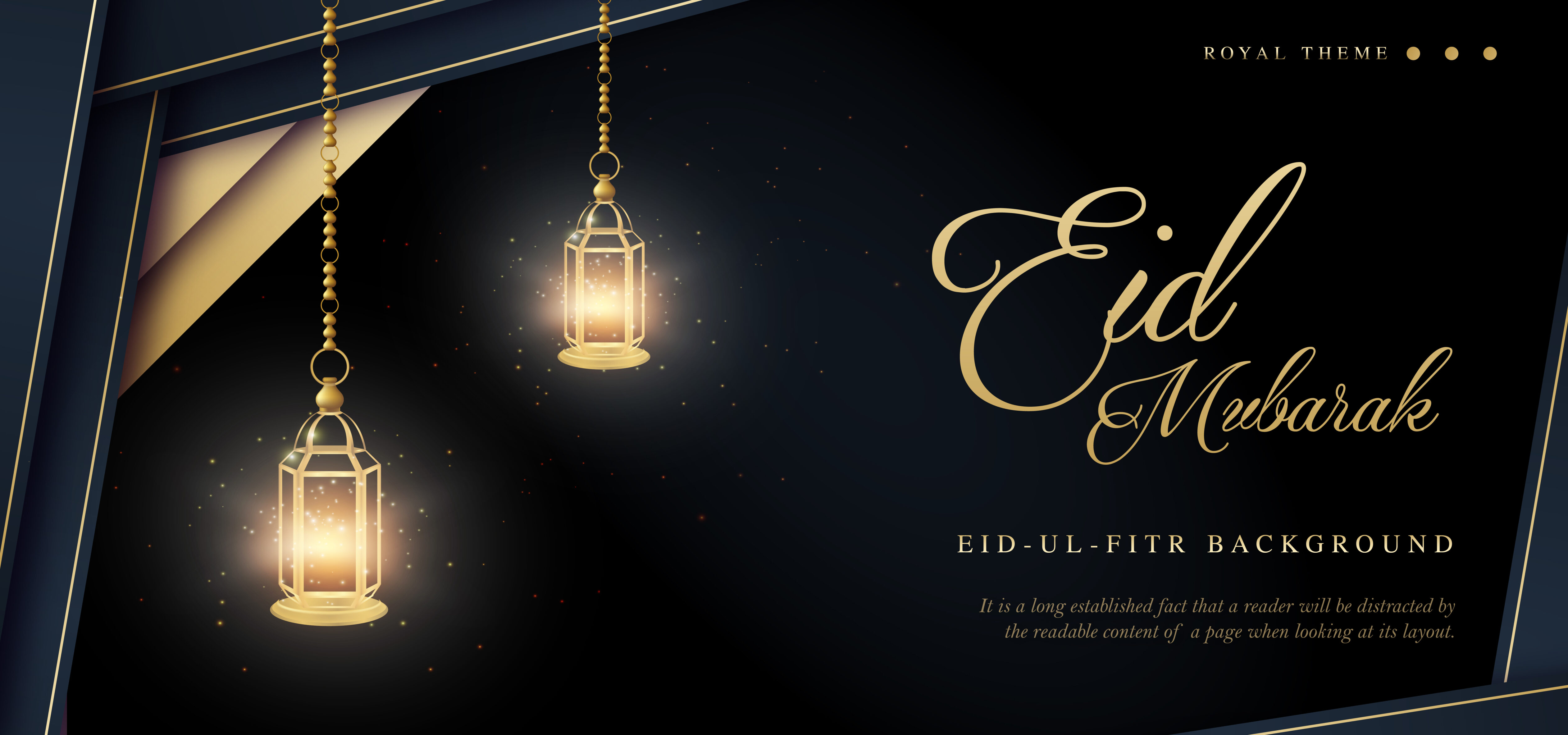 Eid Mubarak Royal Luxury Banner Background Free Vector