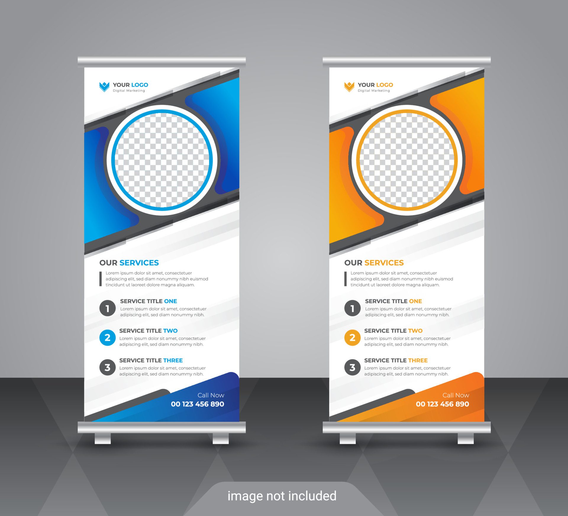 Creative corporate and business roll up banner design template Free Vector