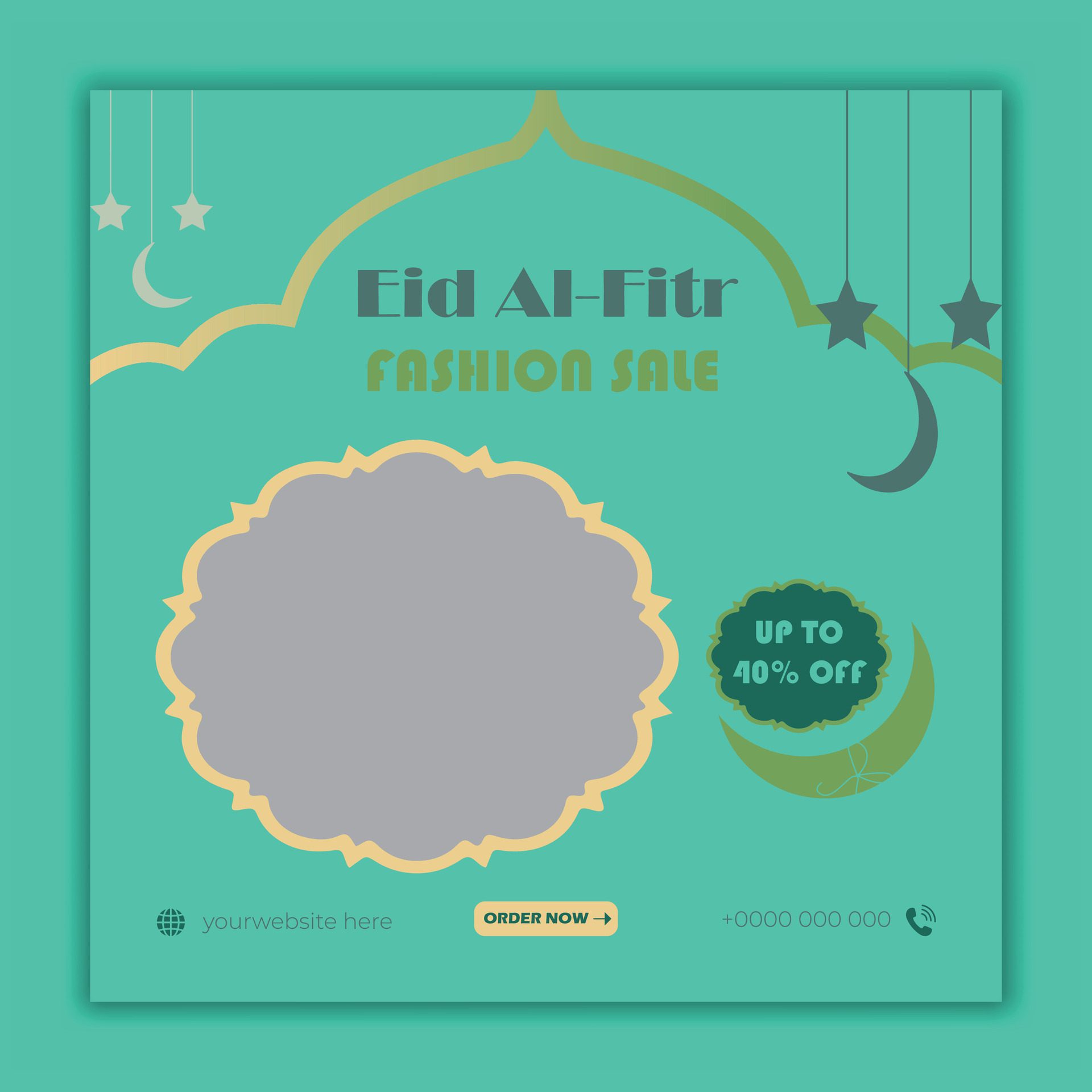 Eid Al Fitr fashion sale social media banner post template Free Vector