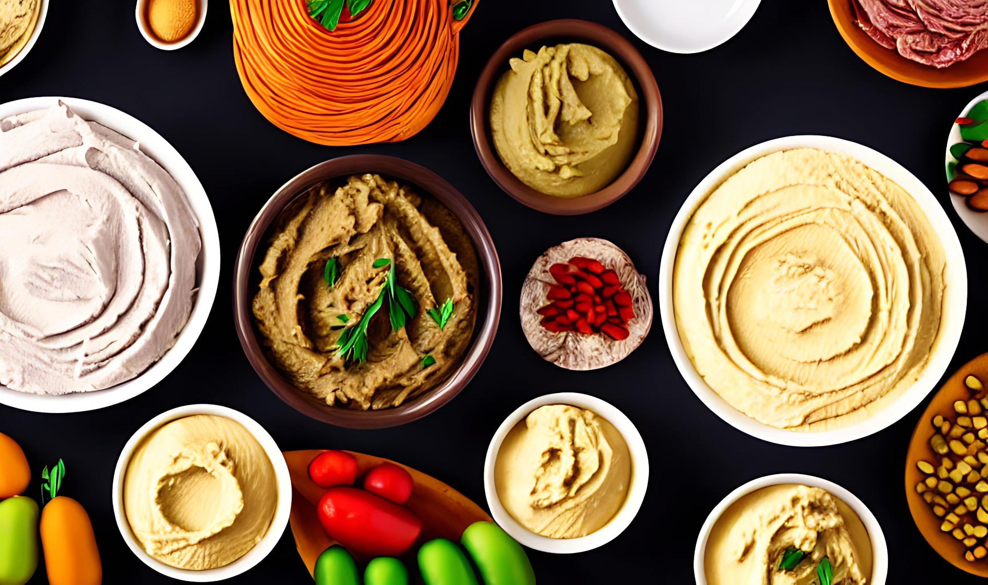 Healthy food. Traditional freshly made organic hummus. Stock Free