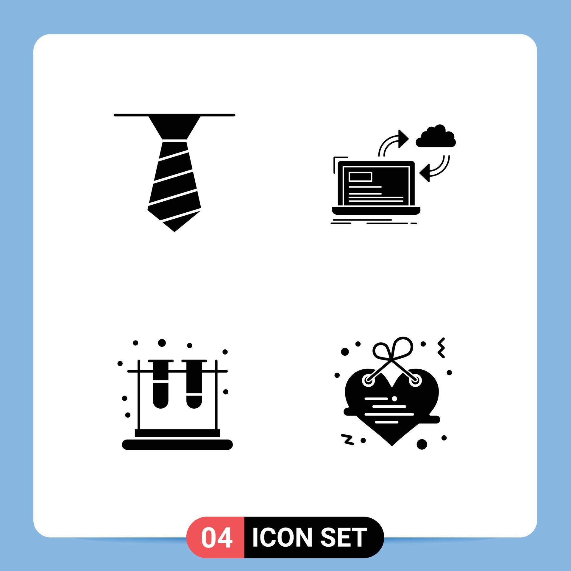 User Interface Pack of 4 Basic Solid Glyphs of necktie test processing arrows hanging Editable Vector Design Elements Stock Free and Free SVG