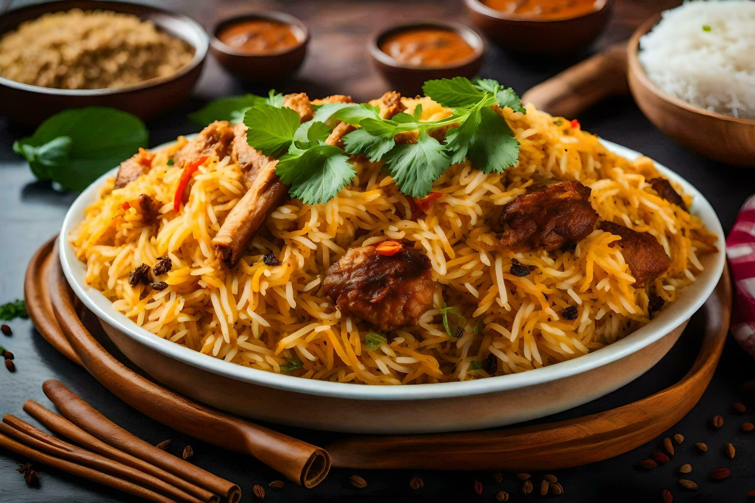 indian biryani in a bowl Free Photo