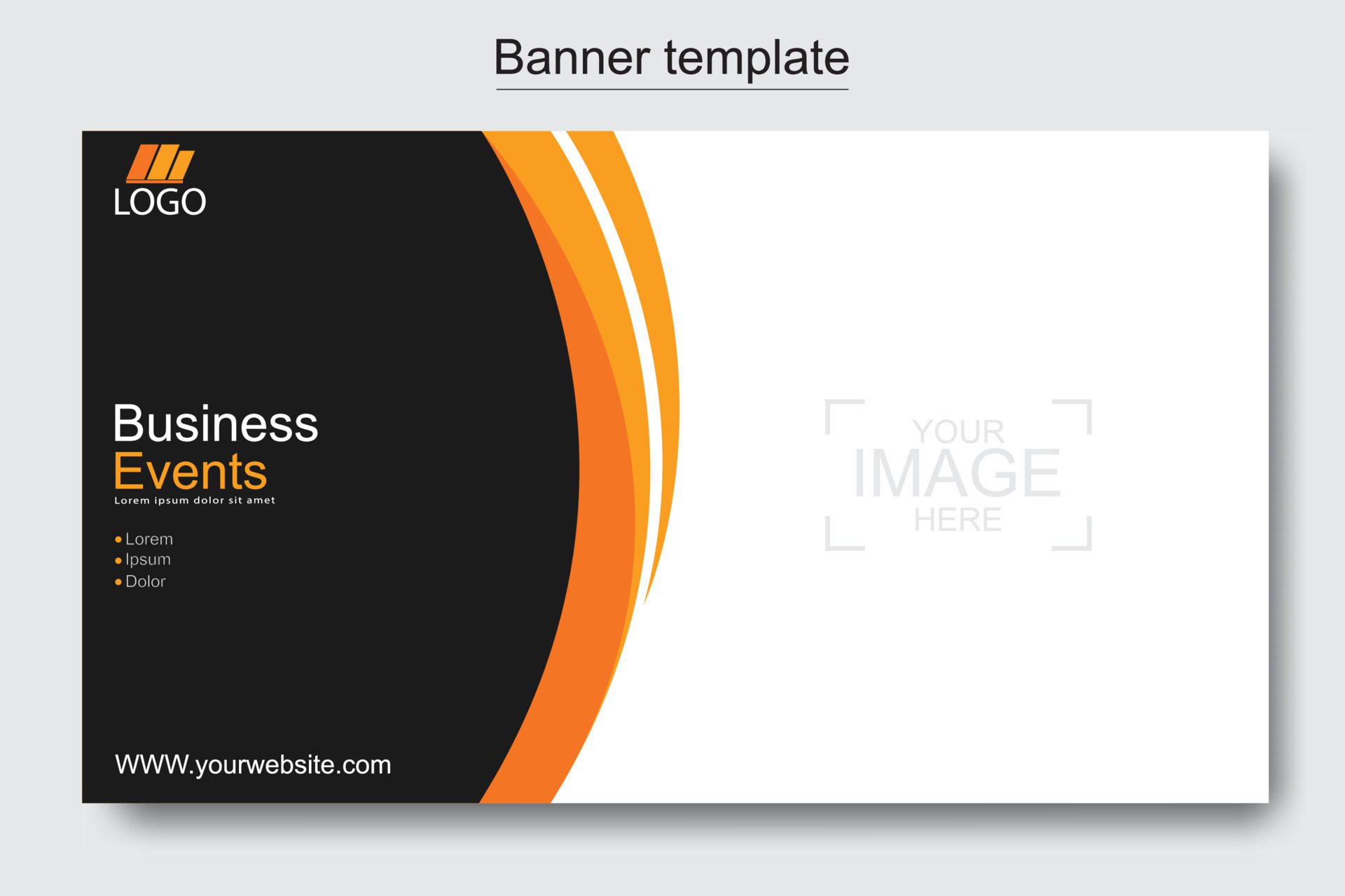 Vector abstract design web banner template. Web Design Elements – Header Design. Abstract geometric web banner template on grey background. Free Vector