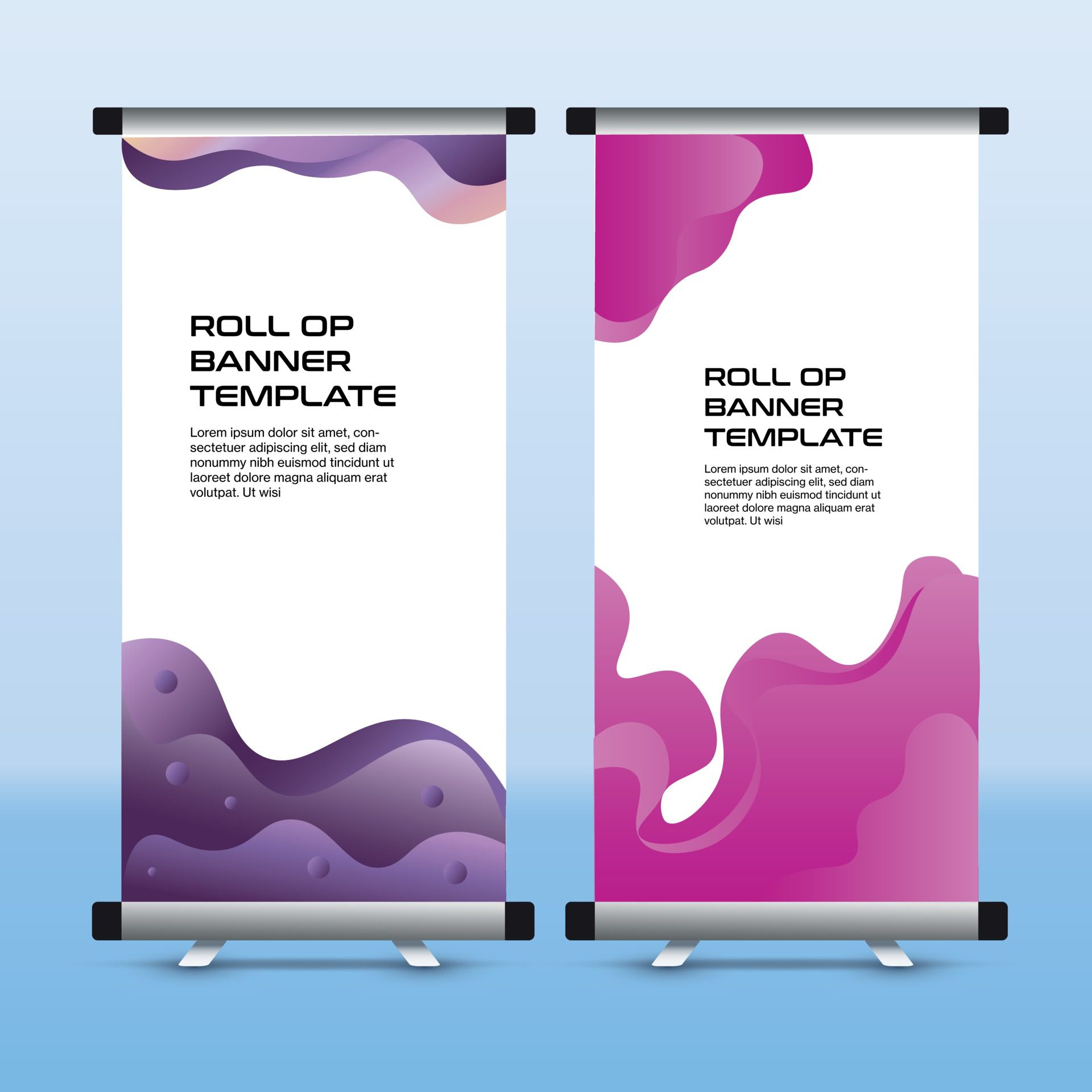 vertical liquid Roll Up Banner template Free Vector