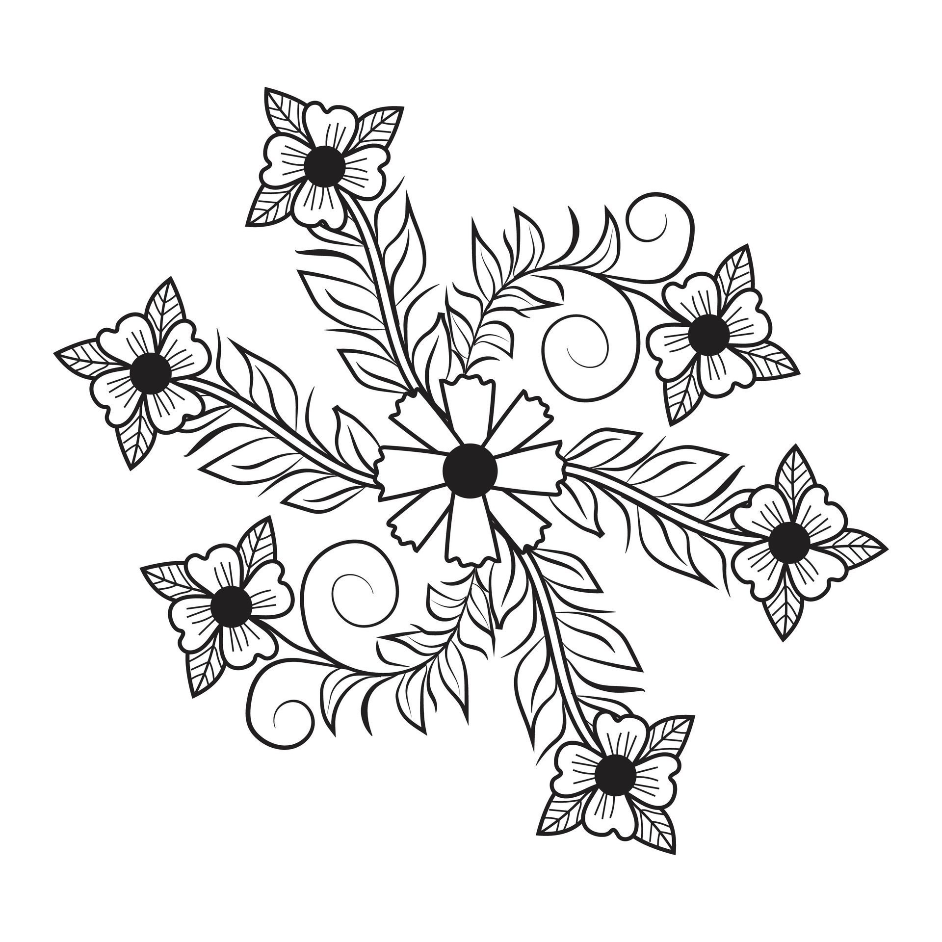 Flower floral unique Simple Mandala Art Pattern And Designs for free download Free Vector