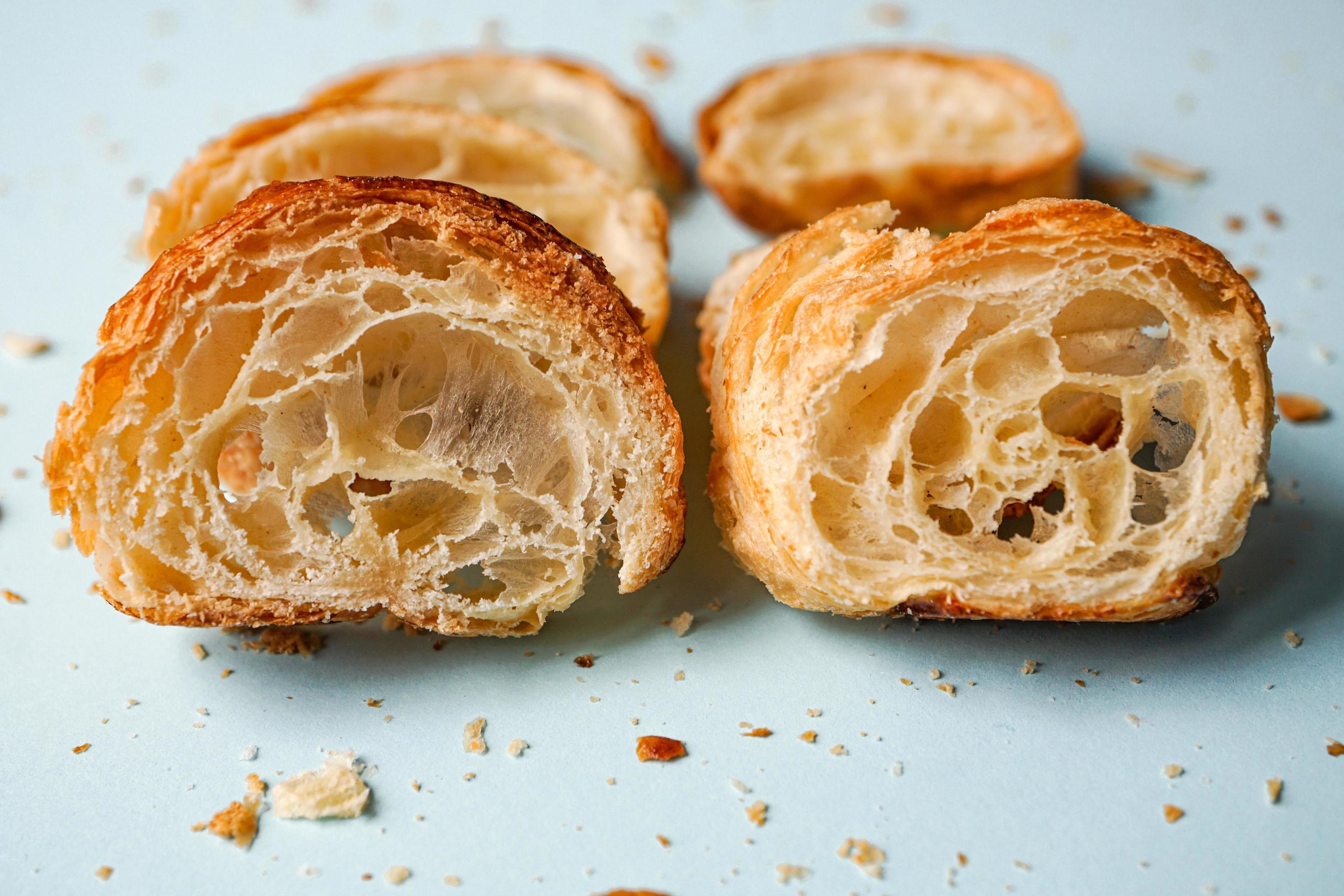 tasty croissant for breakfast, french food Stock Free