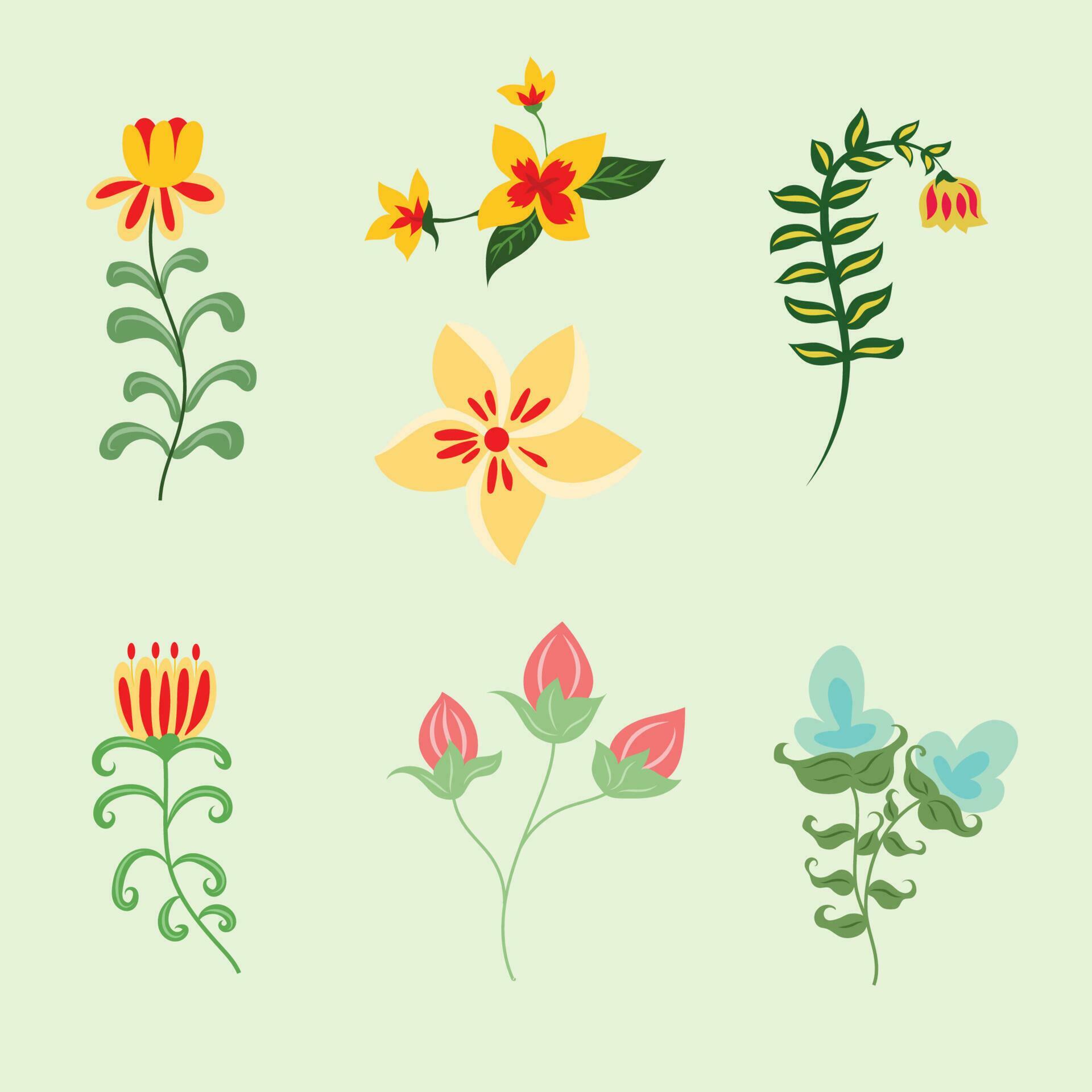 vector design, small flowers collection illustration Stock Free