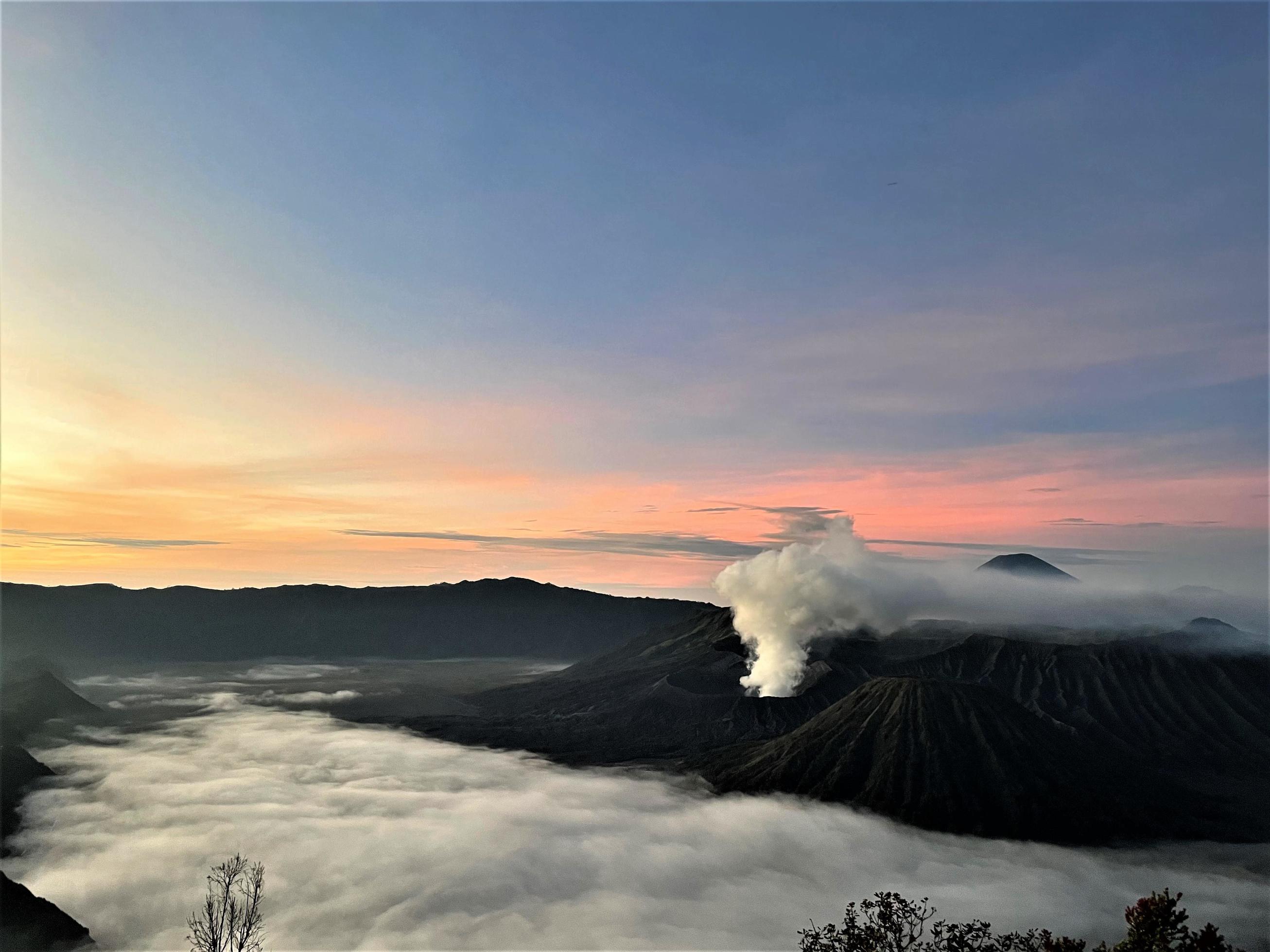 Amazing view at the top of Mount Bromo, Indonesia Stock Free