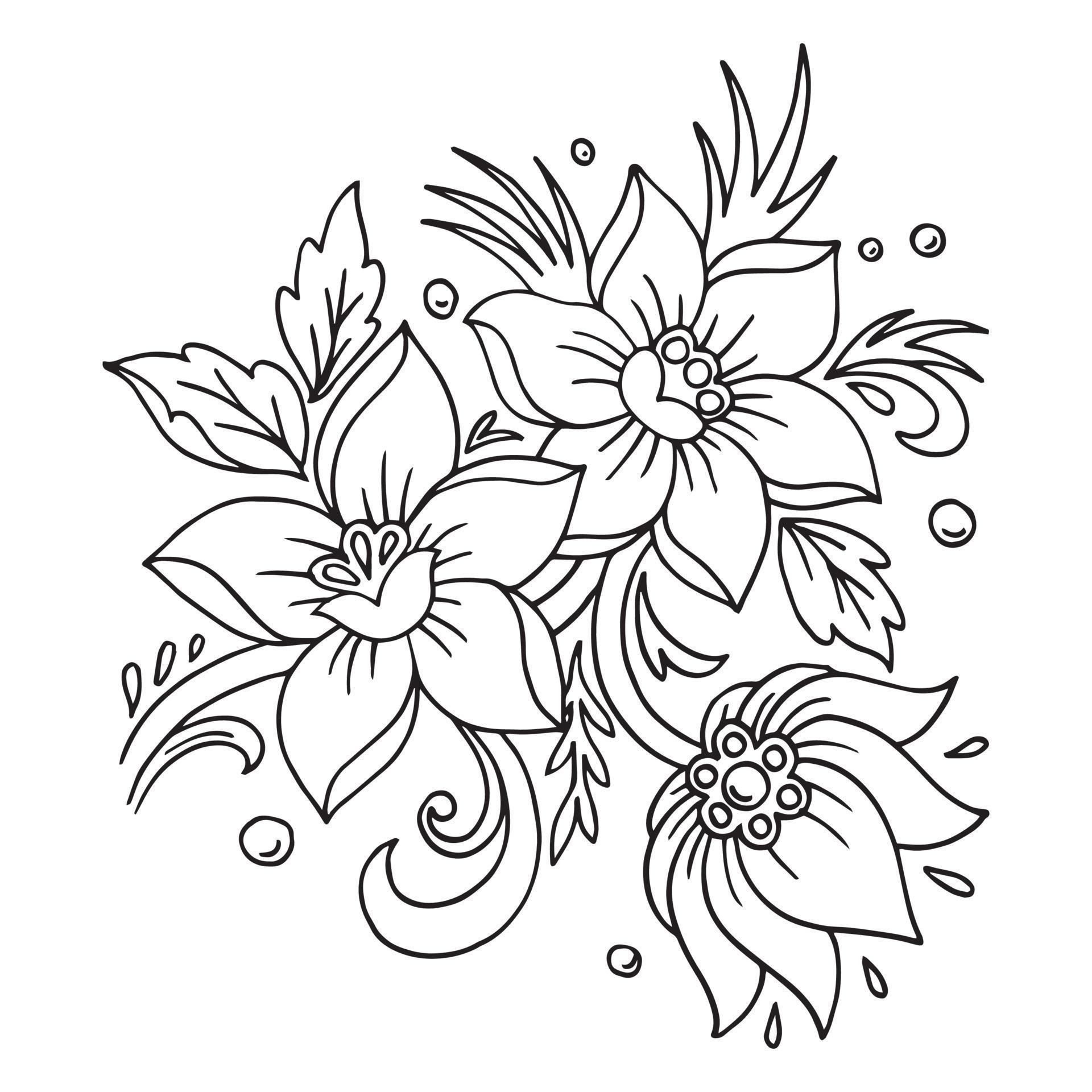 Doodle flowers . vector illustration Stock Free