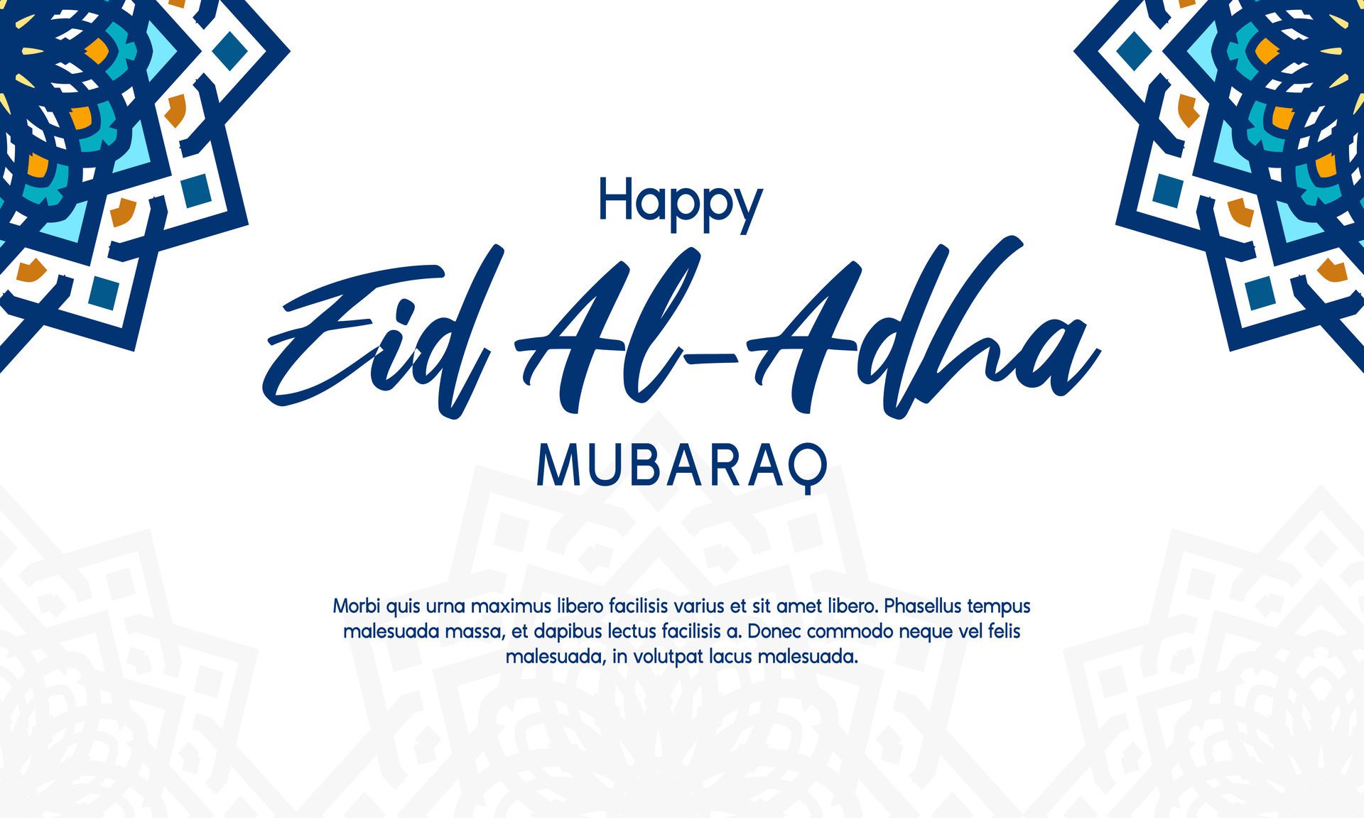 happy eid mubarak banner design Free Vector