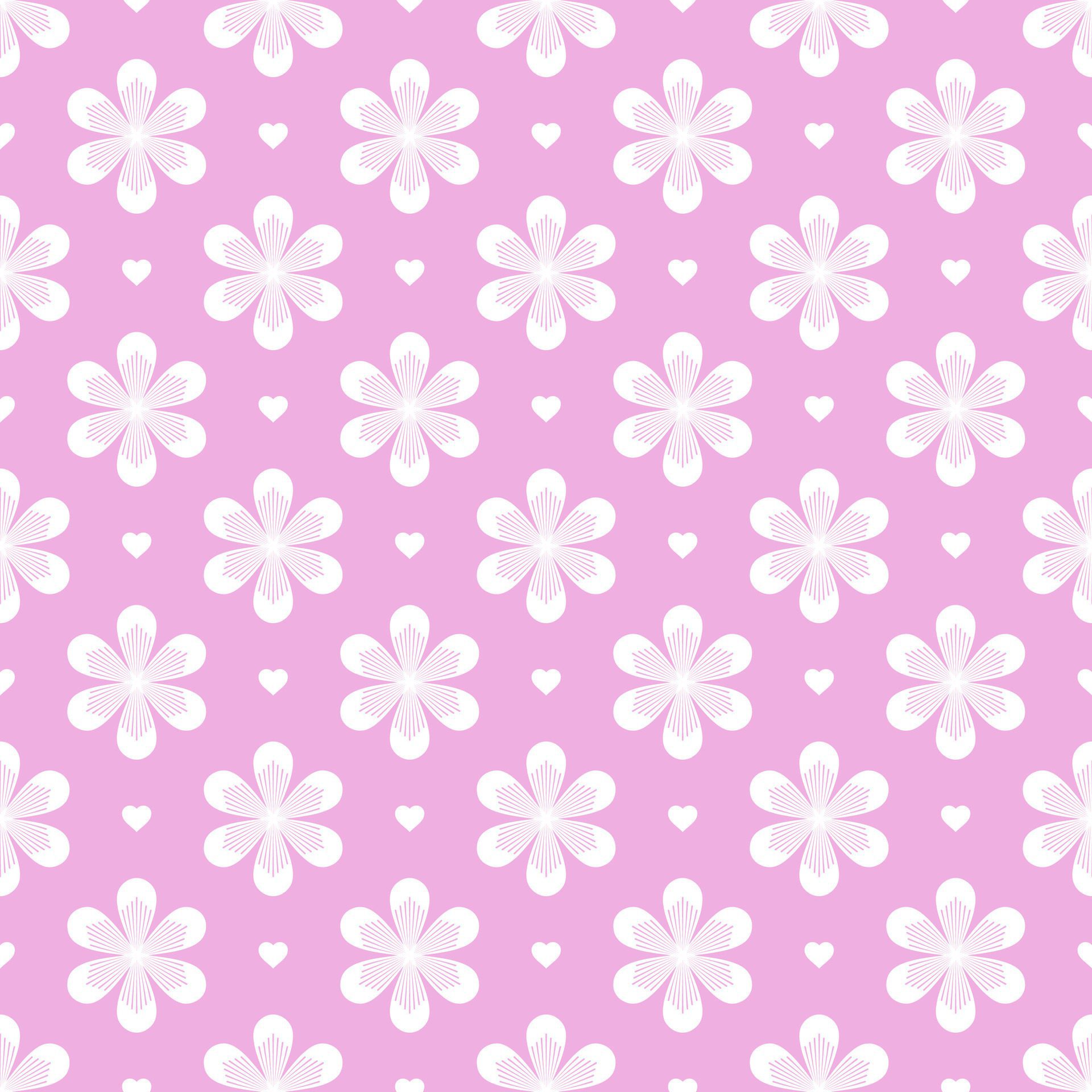 Cute simple girly seamless pattern white flowers Free Vector