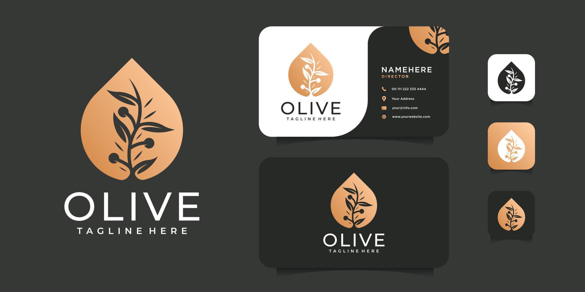 Olive oil gold luxury flower beauty logo design vector concept Stock Free and Free SVG