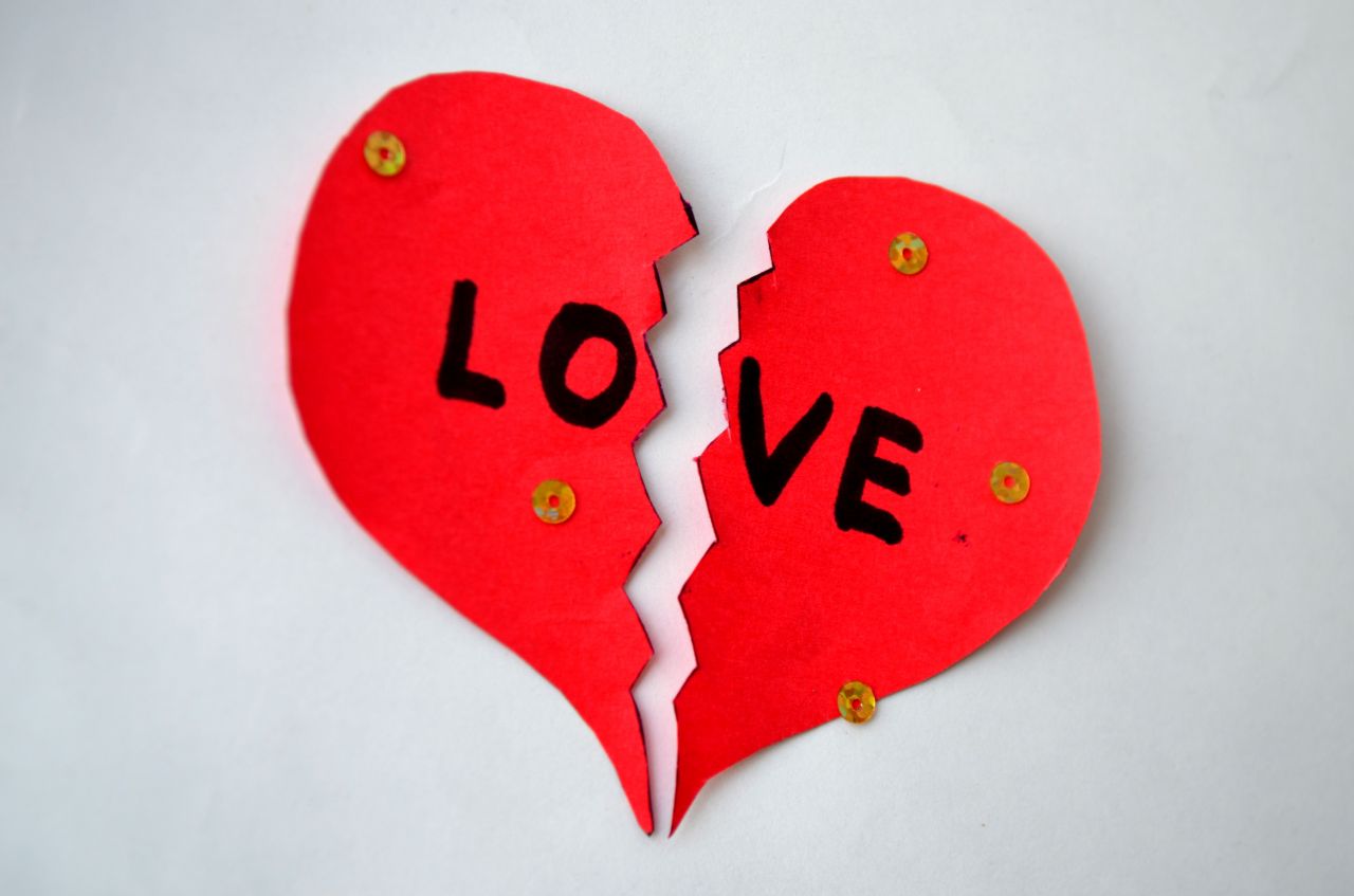 Broken Heart Cut Paper Stock Free