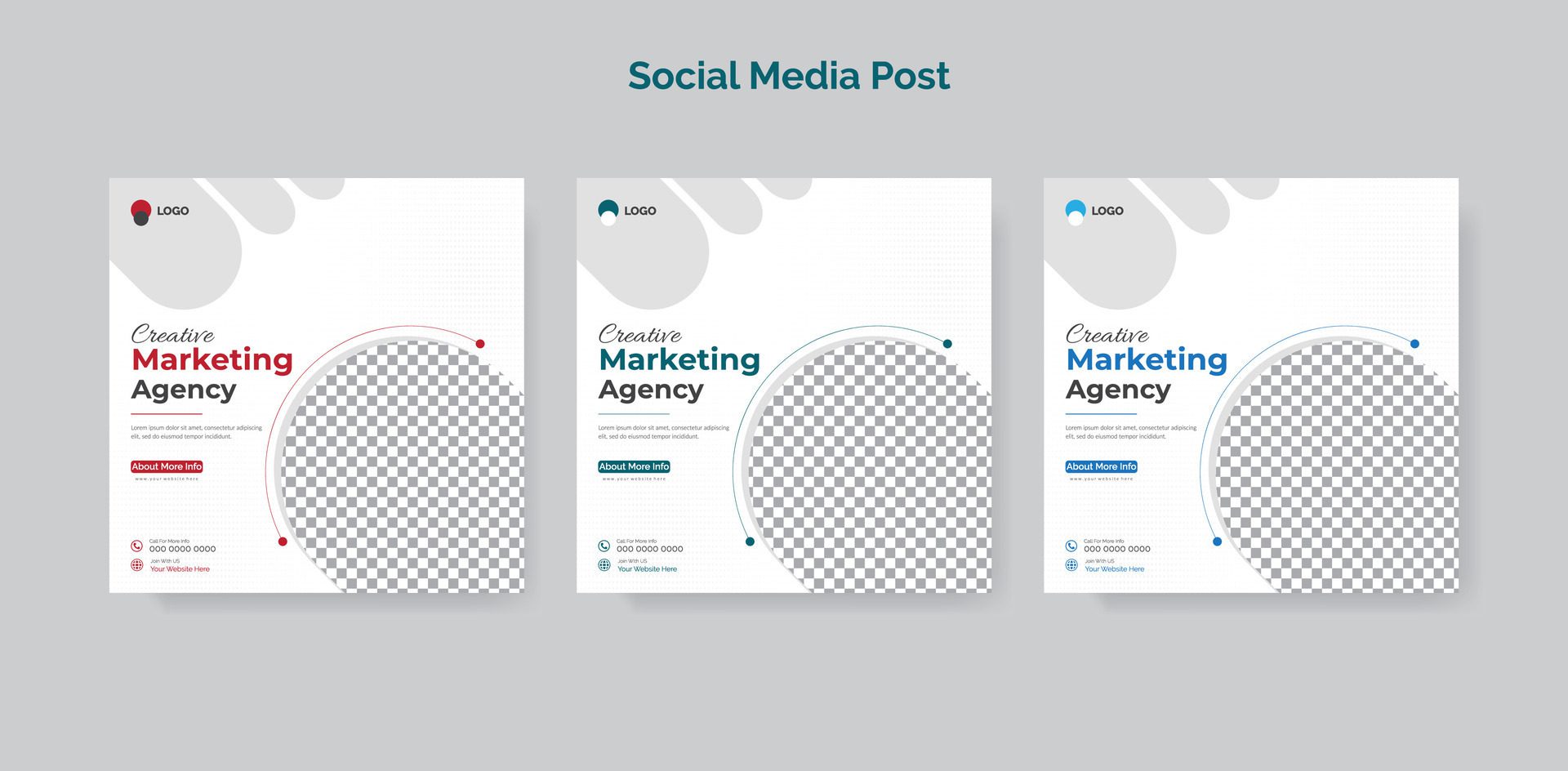 Corporate social media post banner set design ,website banner infographics options banner. Free Vector