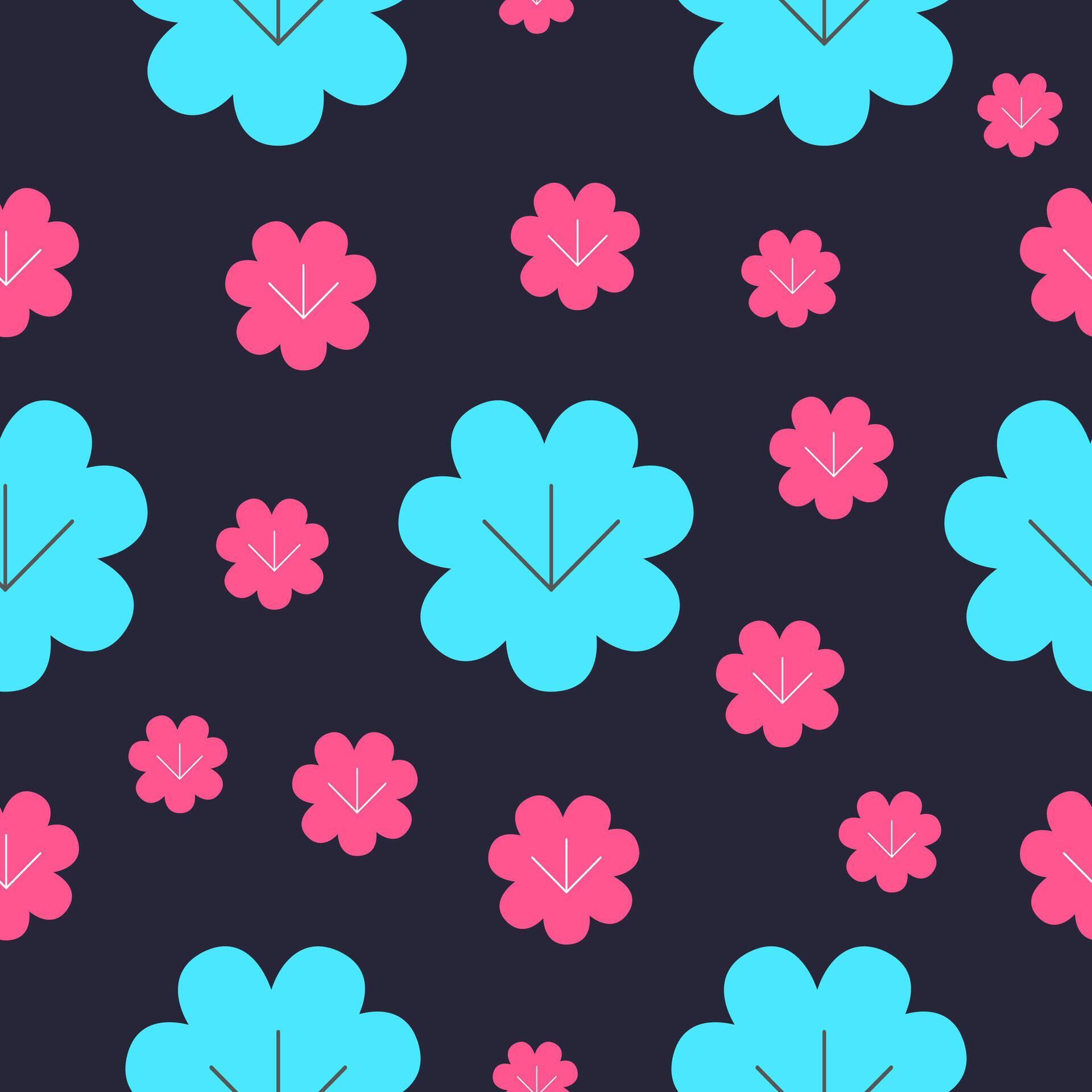 Cyan Magenta Lotus Flower Pattern Stock Free