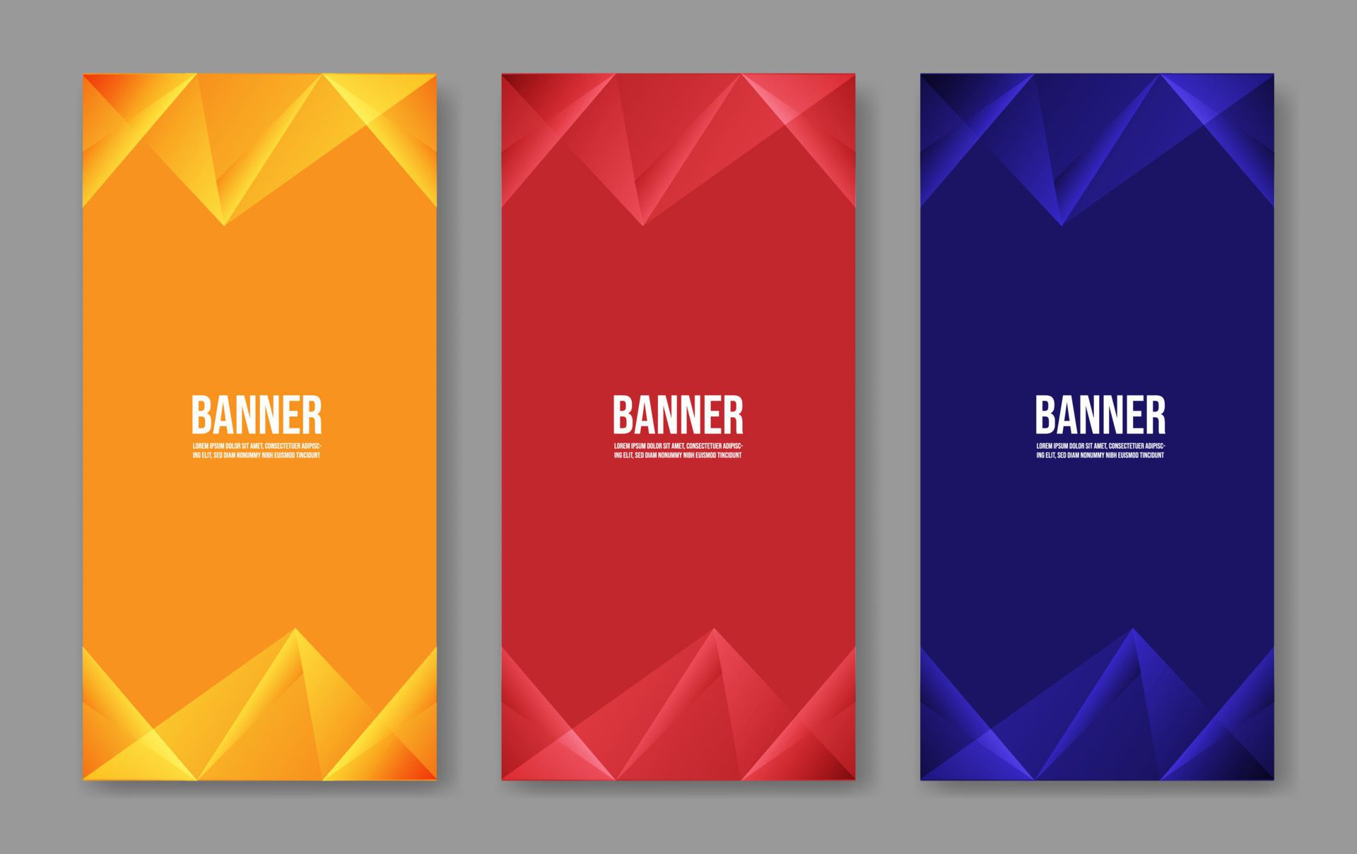 gradient geometry vertical banner collection Free Vector