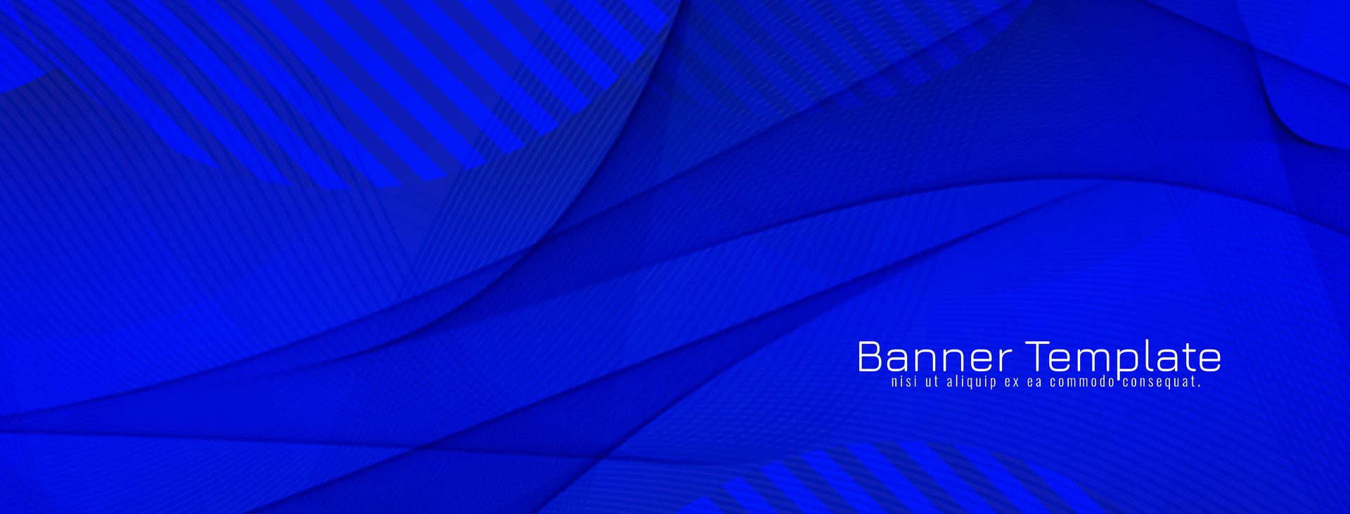 Modern blue color wave style banner design Free Vector