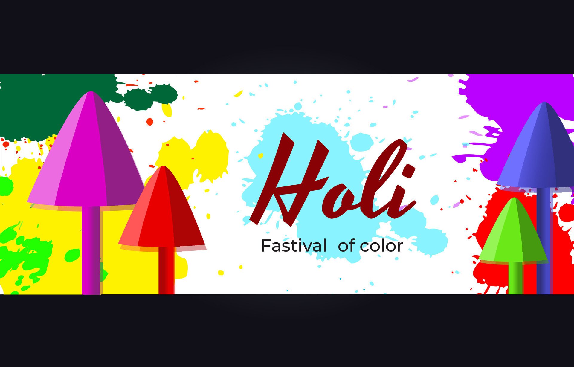 Happy Holi indian Hindu traditional festival banner template Free Vector Free Vector