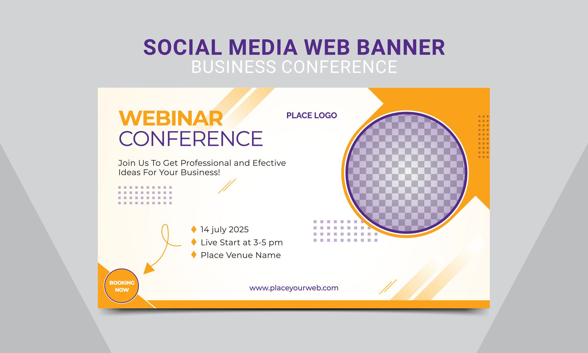 Business webinar Conference Concept Banner Template or social media horizontal banner. Live conference banner design template design. Free Vector