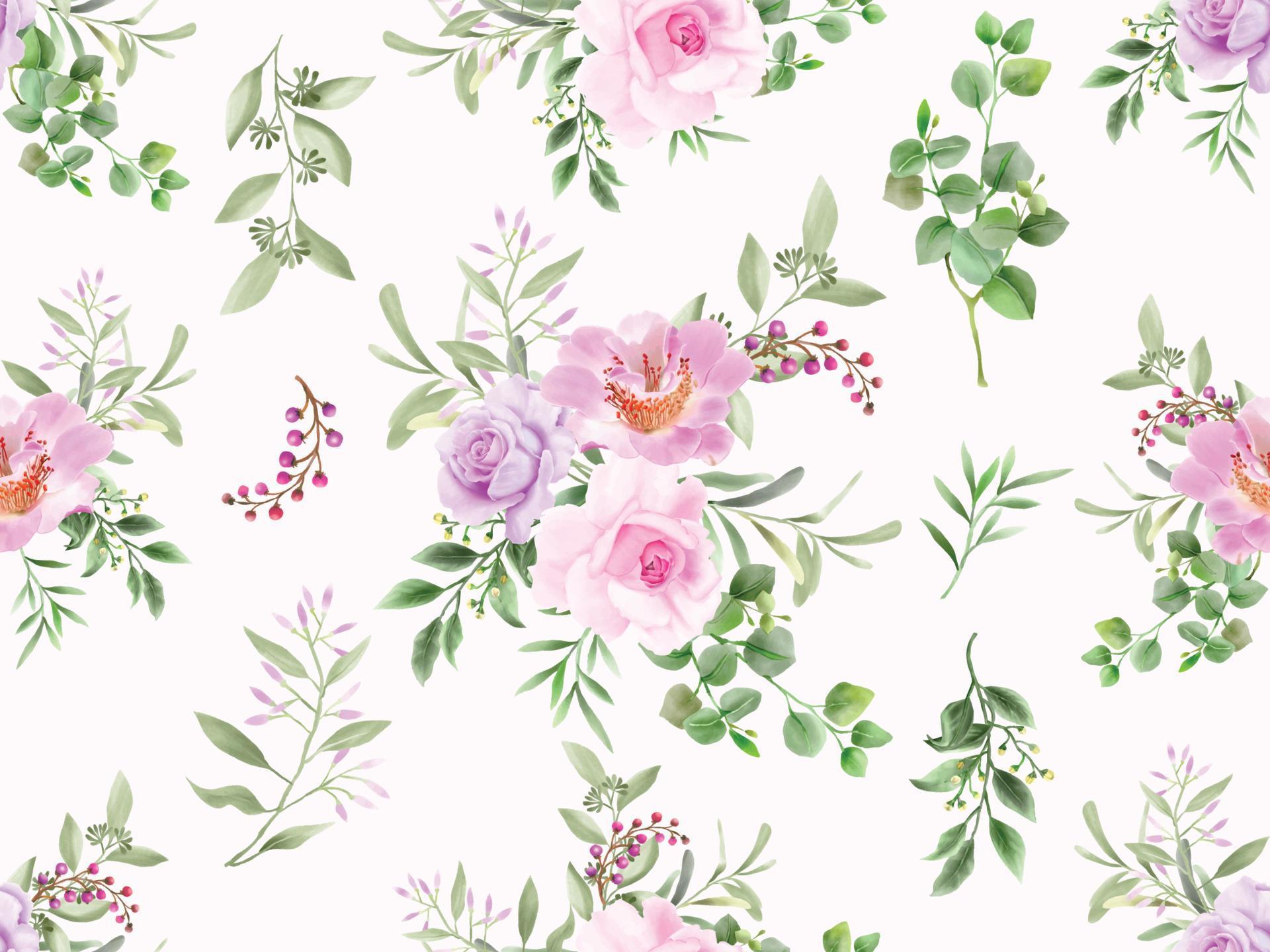 Beautiful purple flowers seamless pattern Stock Free