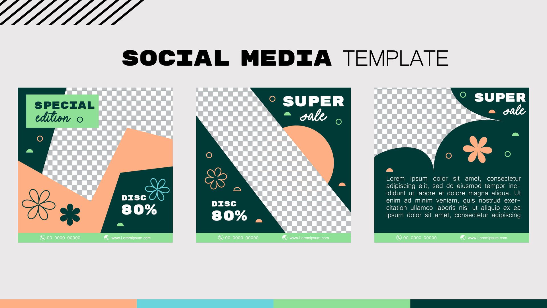 Geometric social media template design earth color . vector illustration. The concept of a background banner advertising. Free Vector