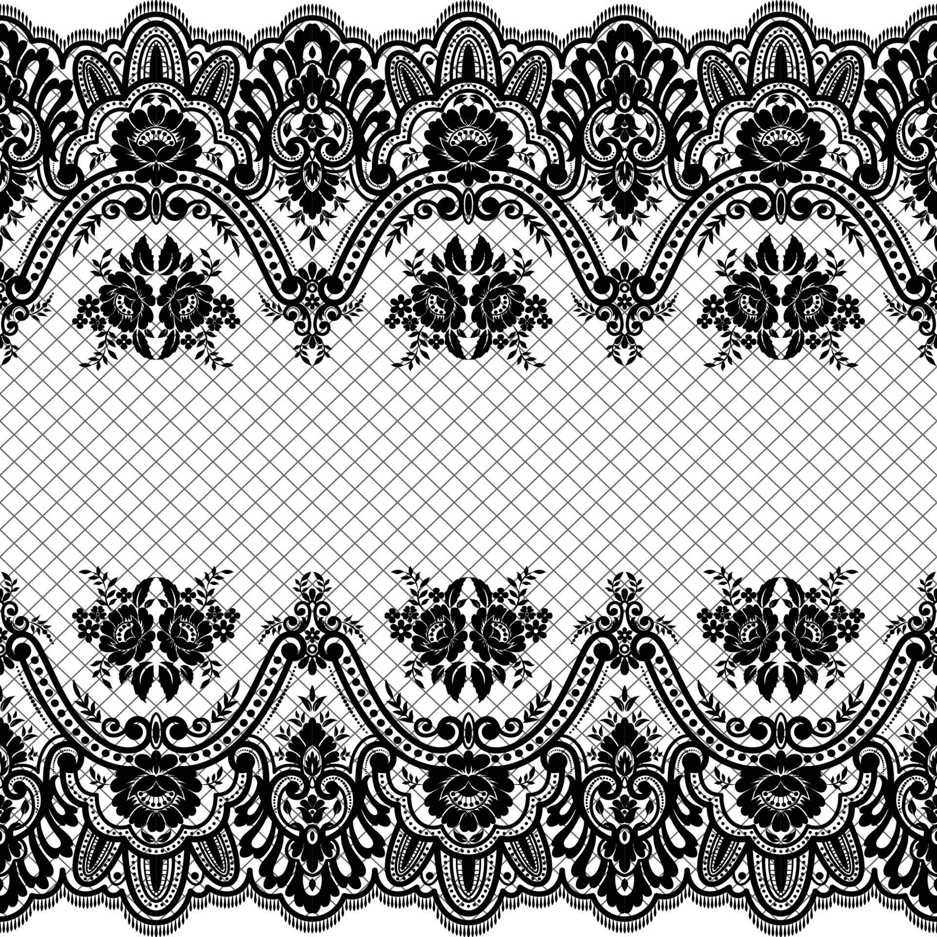 Abstract seamless lace pattern with flowers Stock Free