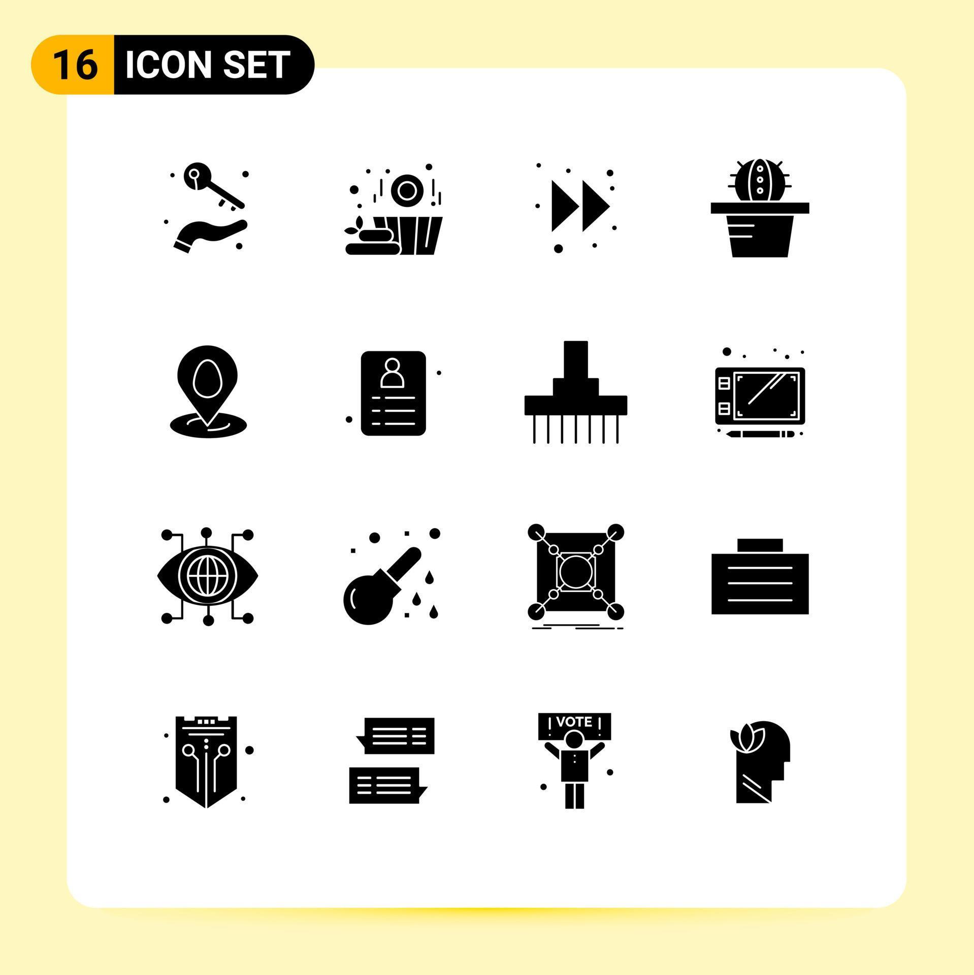 Set of 16 Modern UI Icons Symbols Signs for shopping map arrow pin pot Editable Vector Design Elements Stock Free