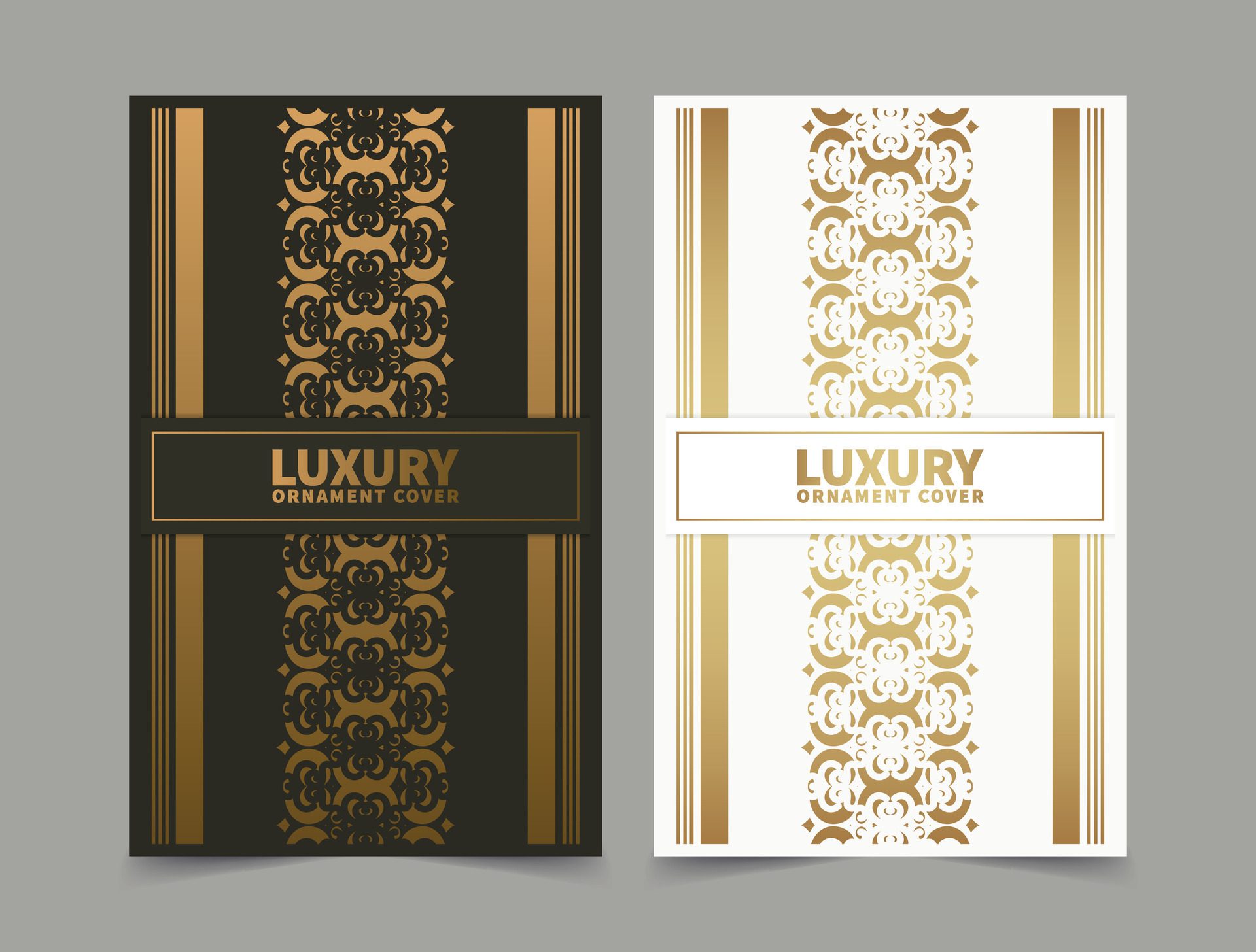 luxury ornament pattern book cover collection Free Vector