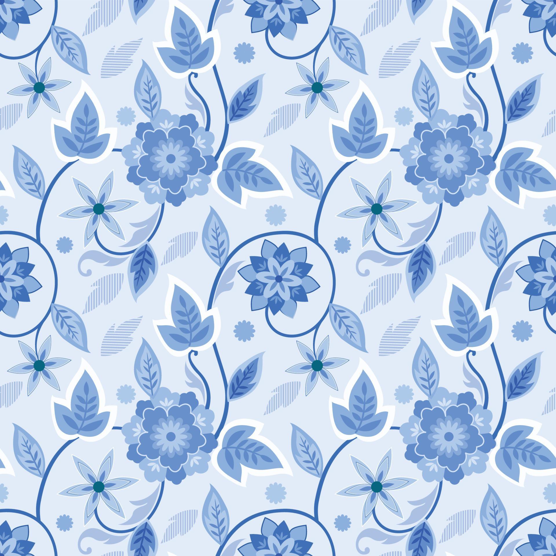 flowers and leaves on blue background. Stock Free