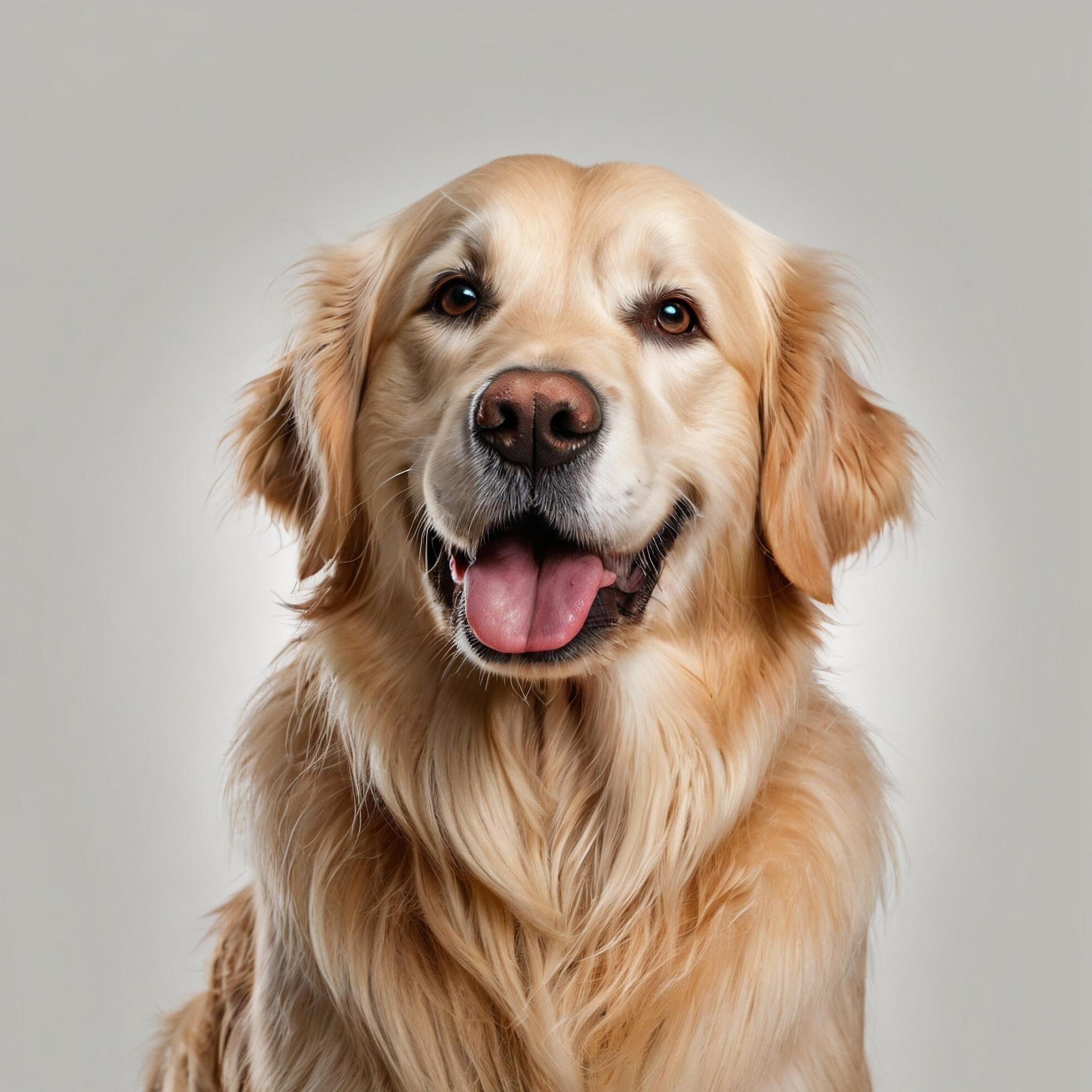 Golden Retriever Goldie Dog Pet white background Stock Free