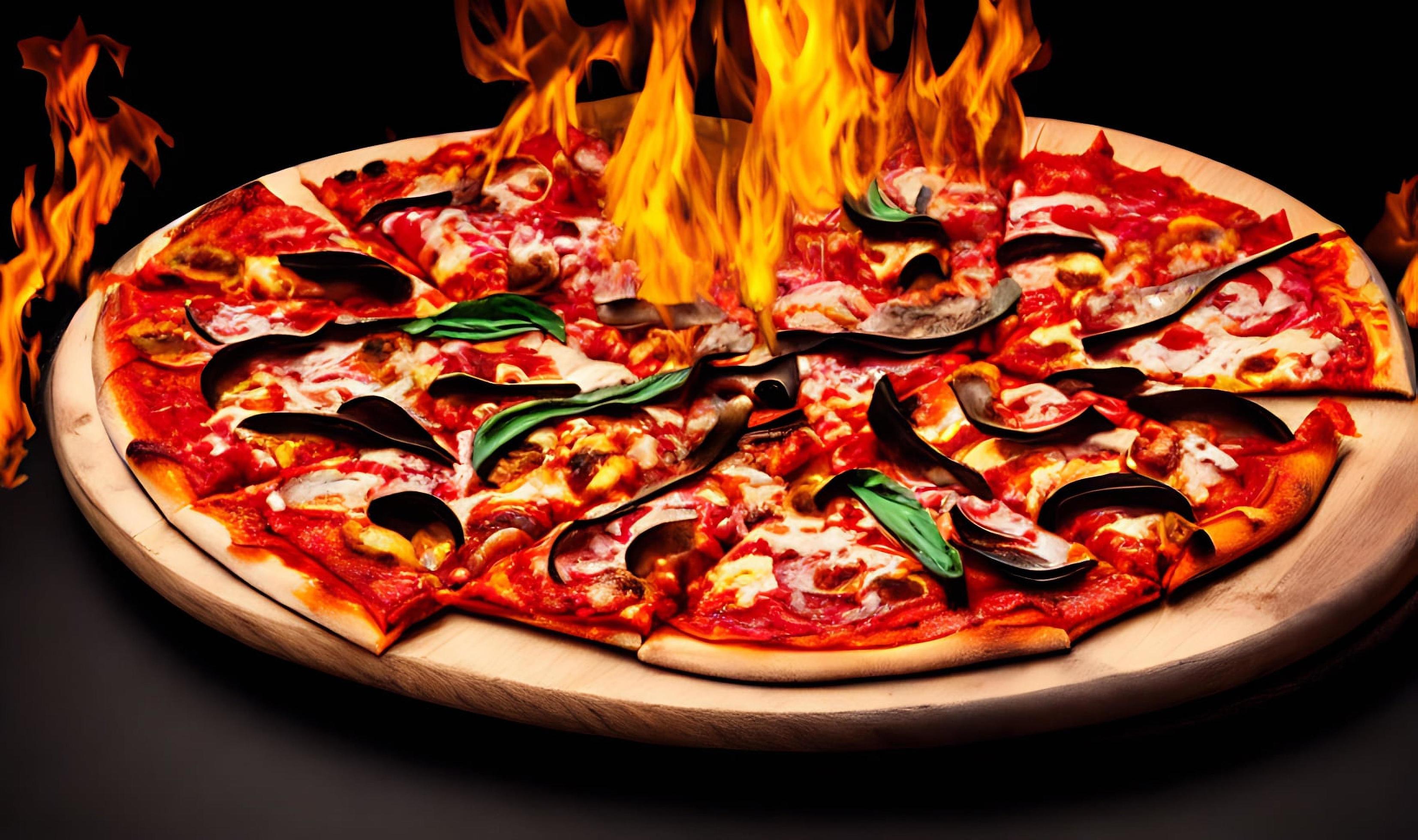 Pizza. Traditional Italian cuisine fast food. Stock Free