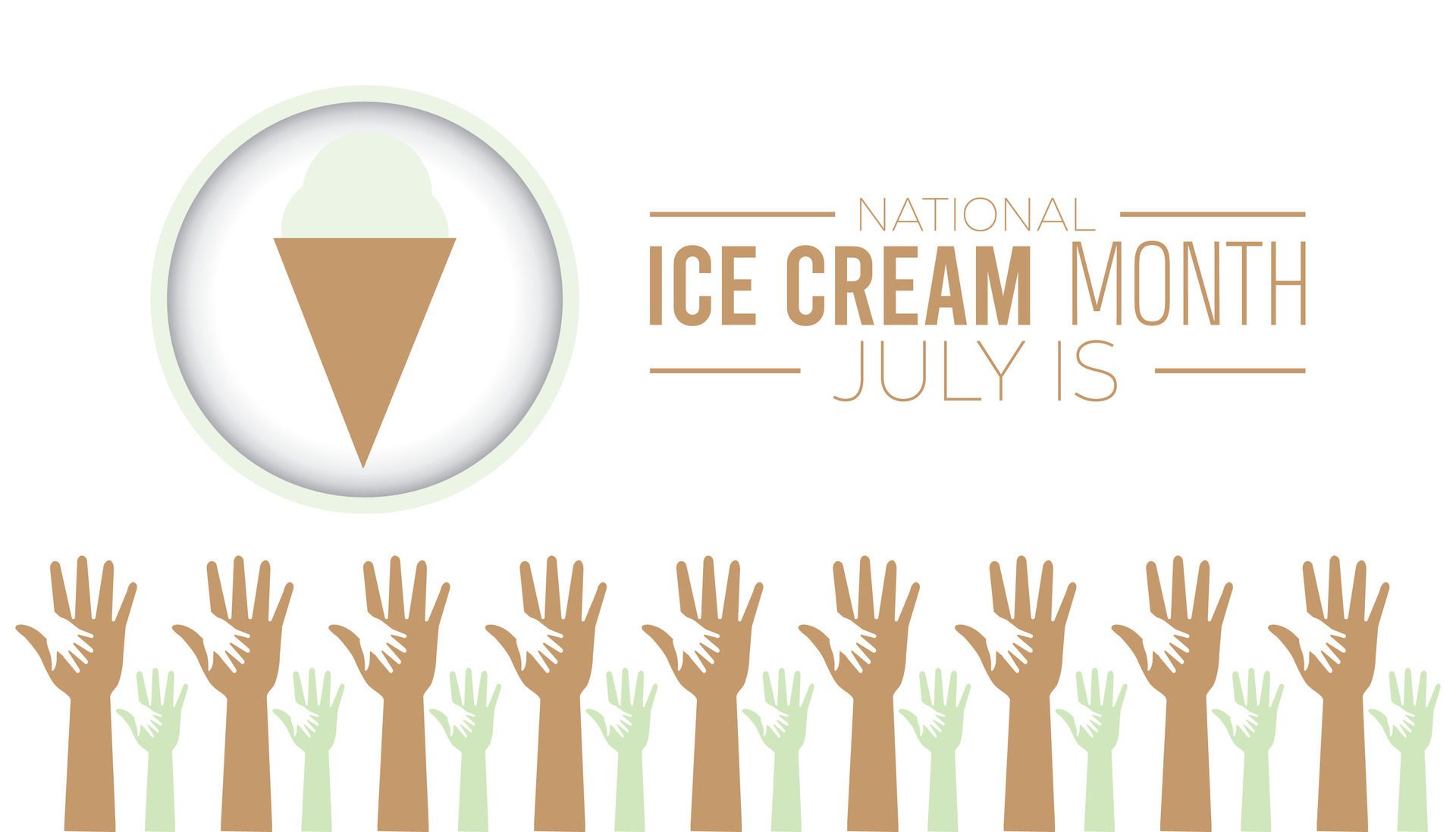 National Ice Cream Month observed every year in July. Template for background, banner, card, poster with text inscription. Free Vector