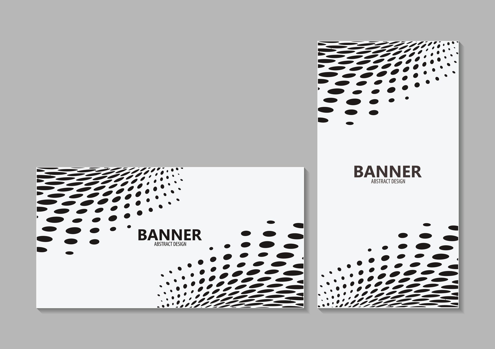 black abstract dots Banner design Free Vector