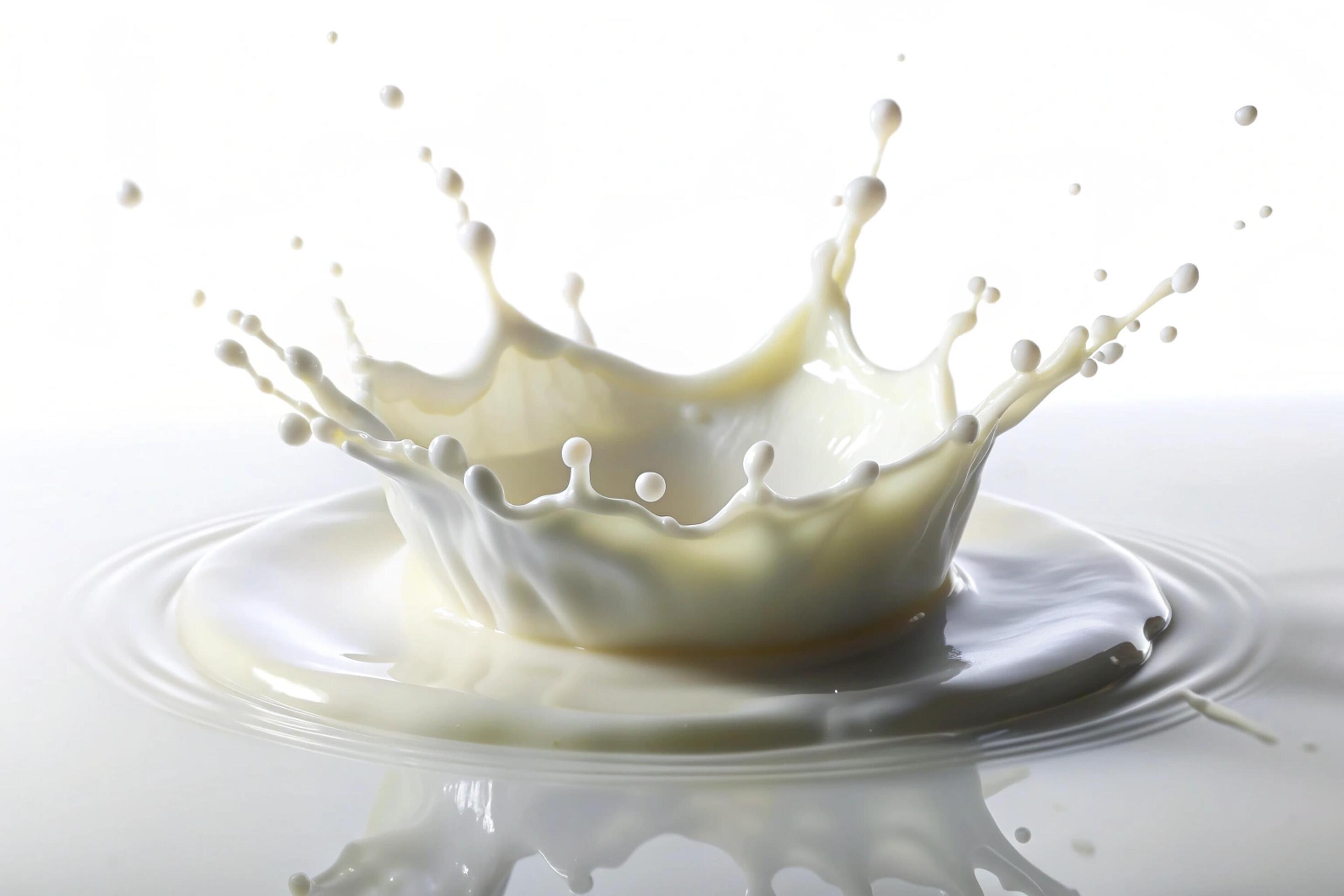 Milk splashes on white background Stock Free