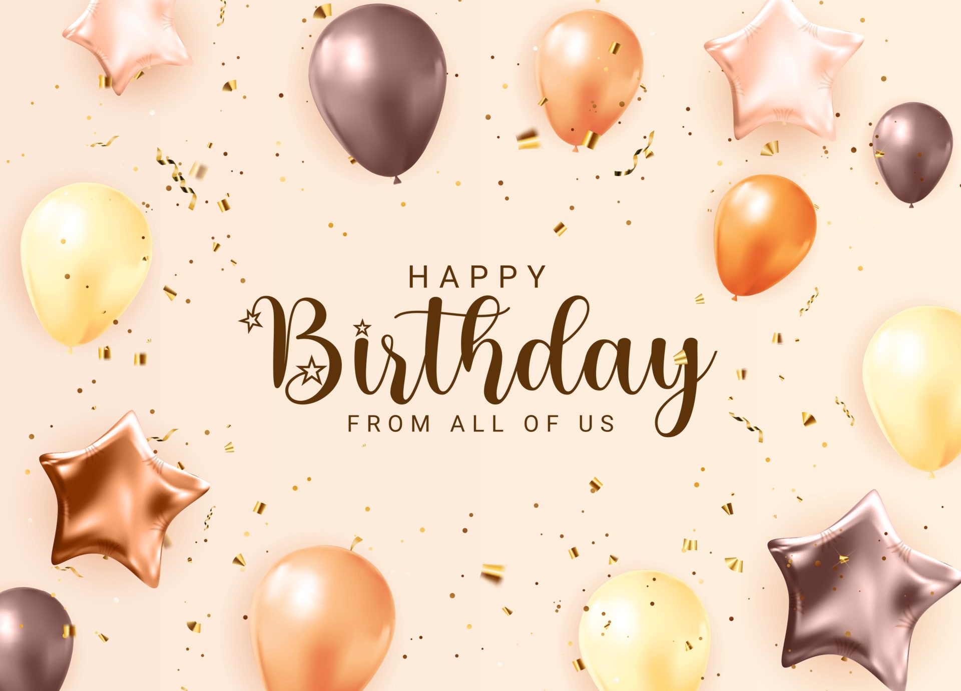 Happy Birthday congratulations banner design with Confetti, Balloons Free Vector