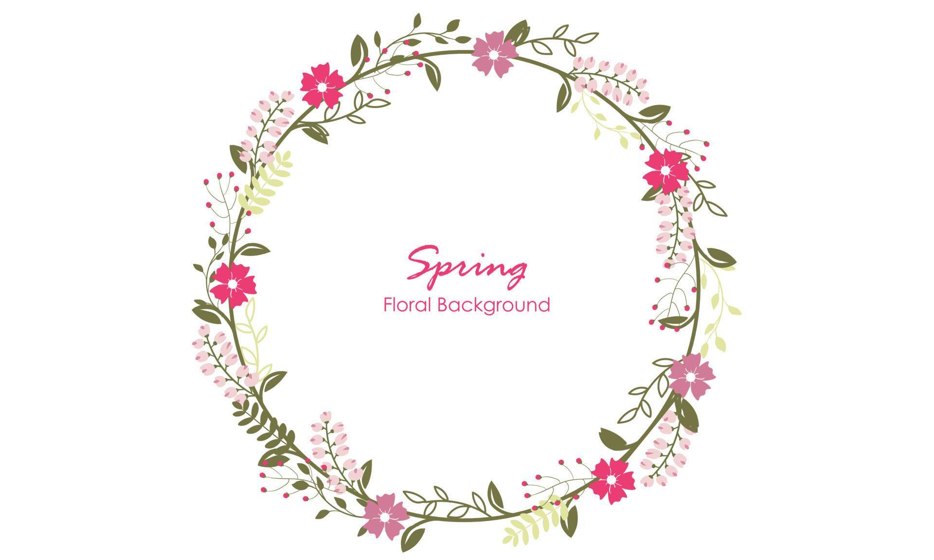 spring flower element circle frame Stock Free