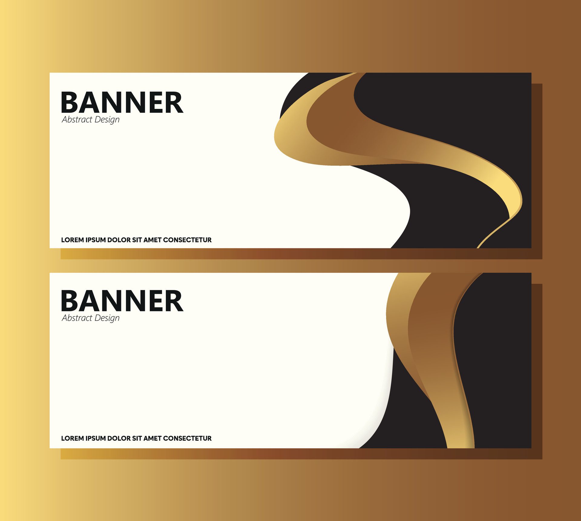 Luxury black abstract wave banner design Free Vector