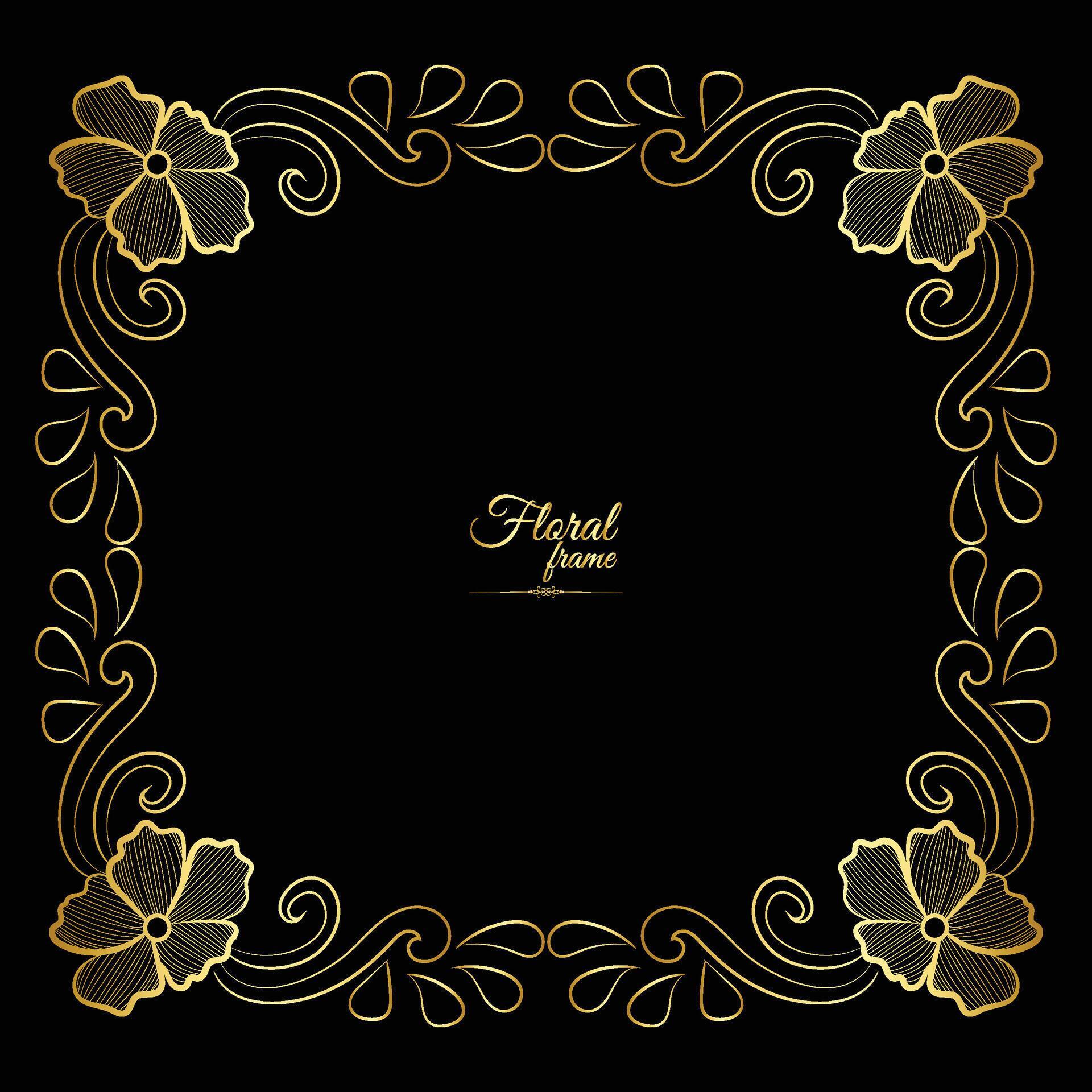 Vector luxury decorative golden vintage frames and borders. retro ornamental frame art and flower isolated floral background Stock Free