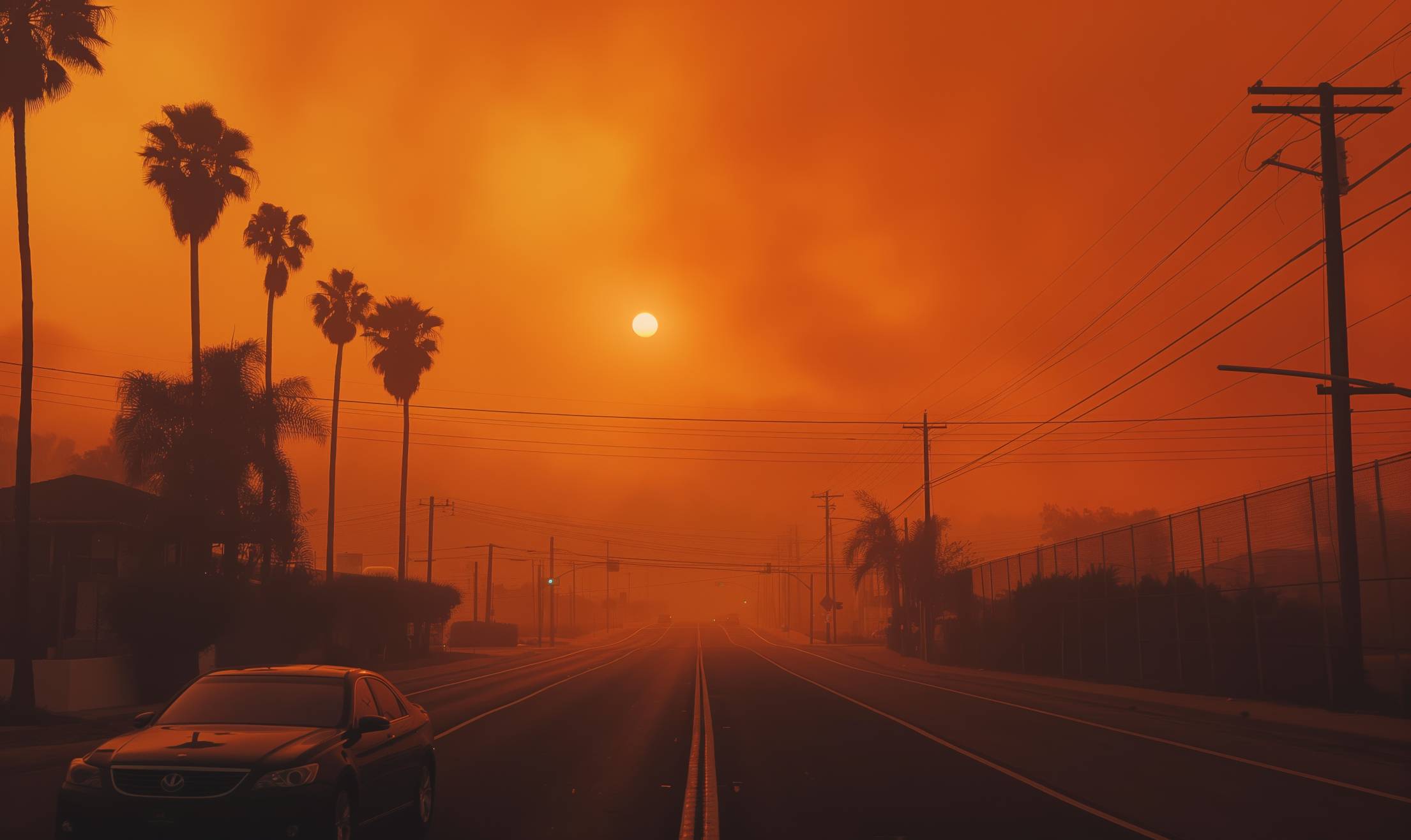 Streets of California During Wildfires Stock Free