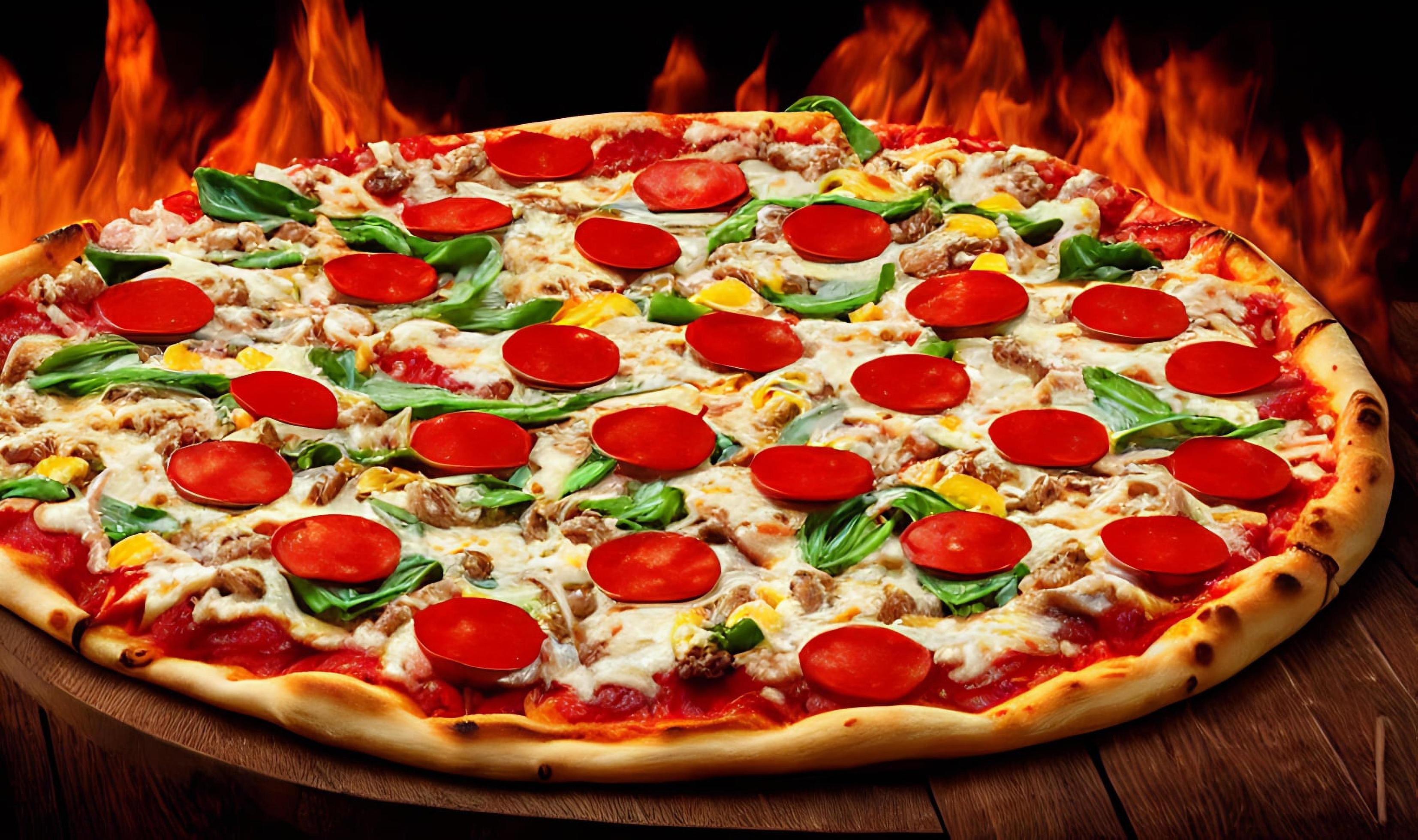 Pizza. Traditional Italian cuisine fast food. Stock Free