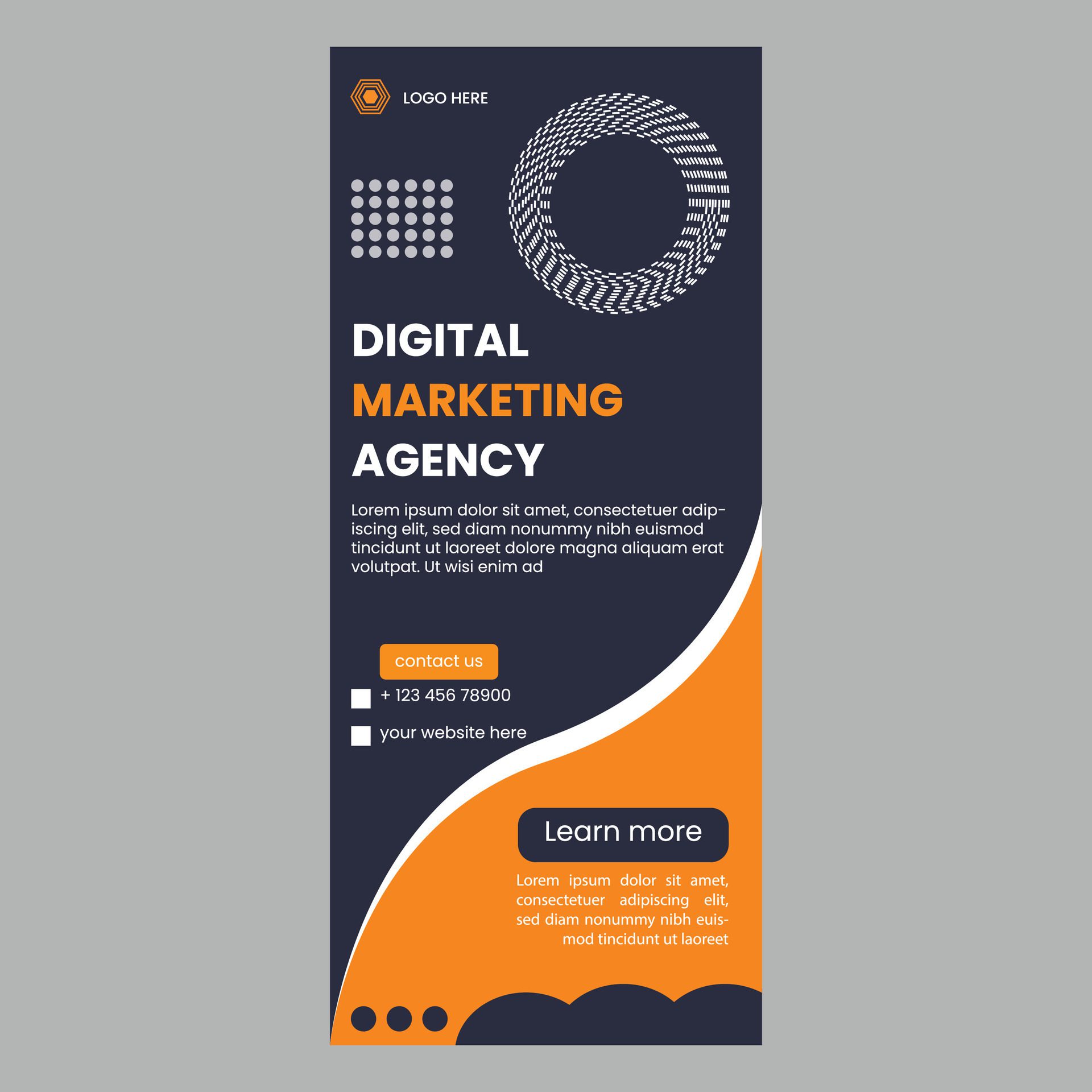 Roll up banner design template Free Vector