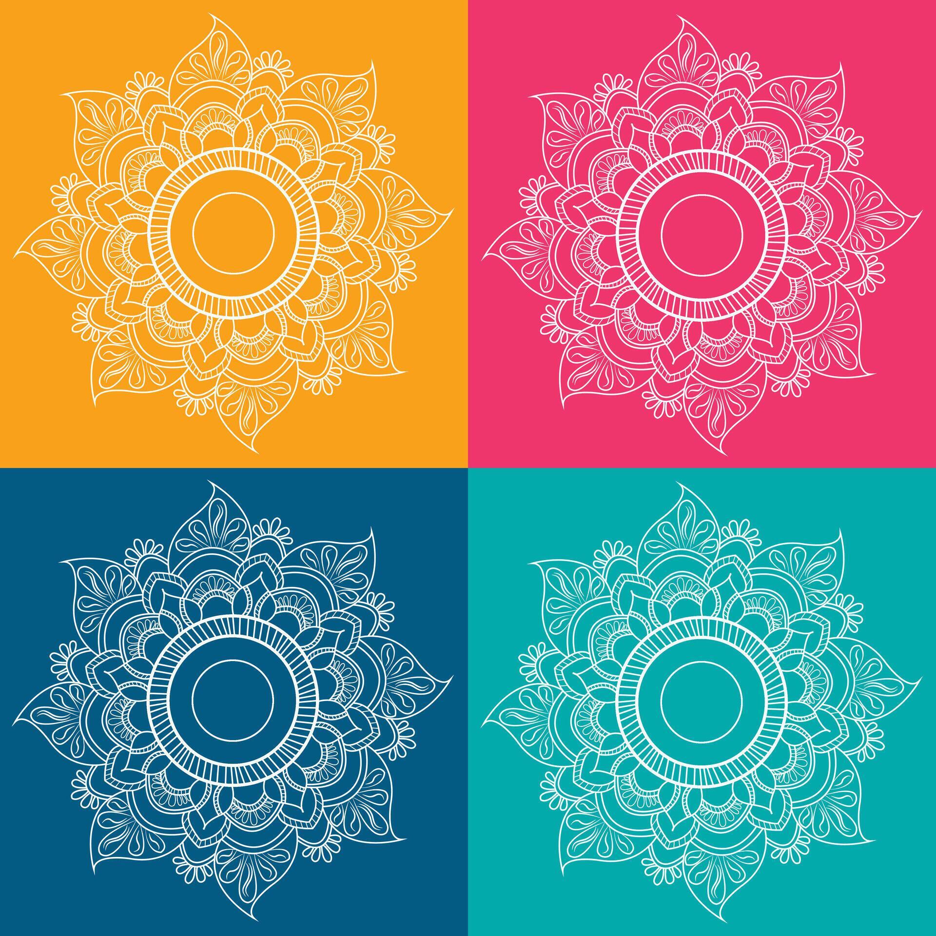 Easy circle mandala unique flower floral vector eps mandala patterns for free download Stock Free