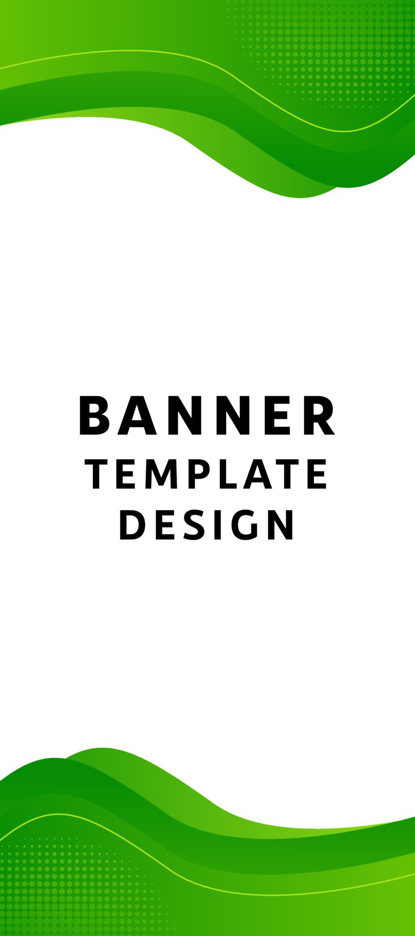 Green banner template design. Suitable for banner or roll up banner, brochure, leaflet Free Vector and Free SVG