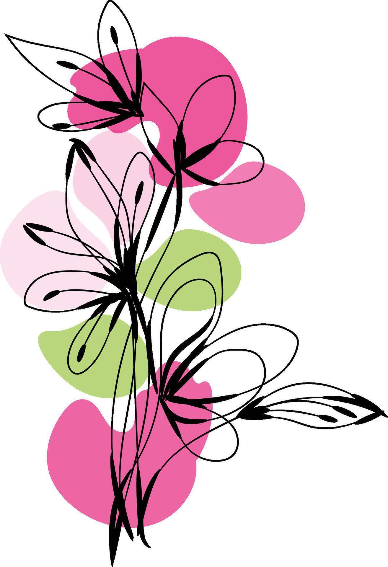 Monochromatic spring flowers collection Stock Free