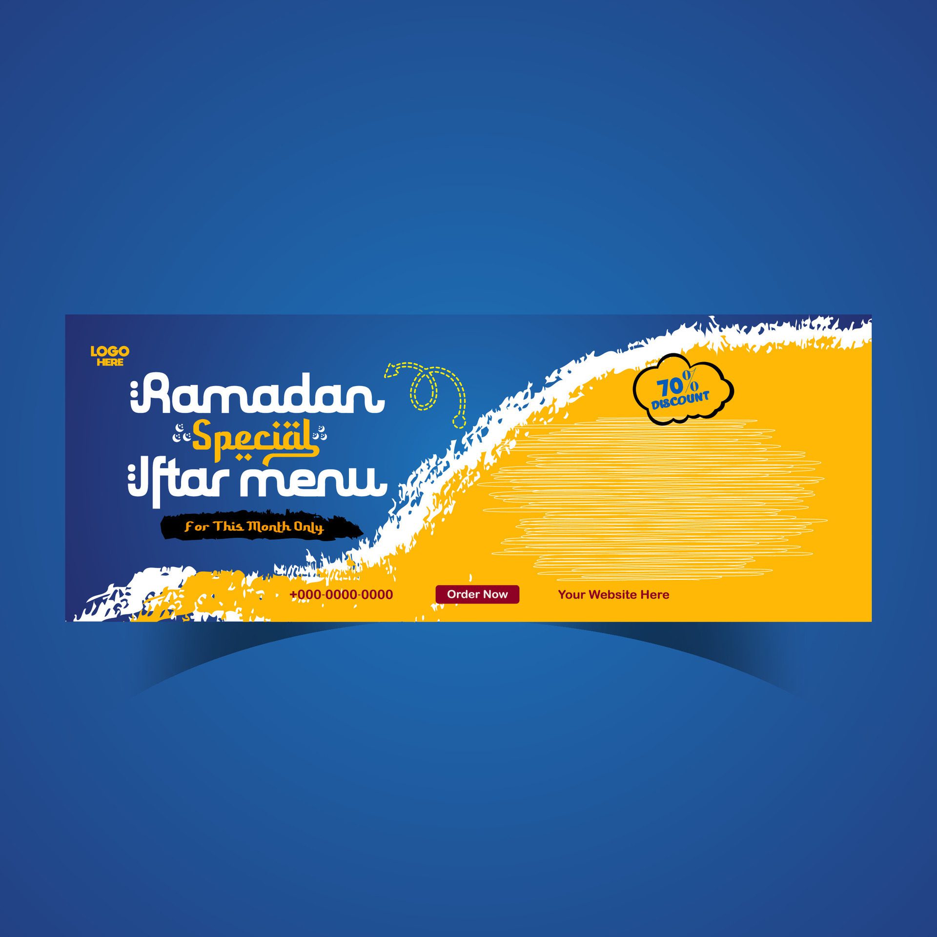 Ramadan food menu post design and social media banner template Free Vector