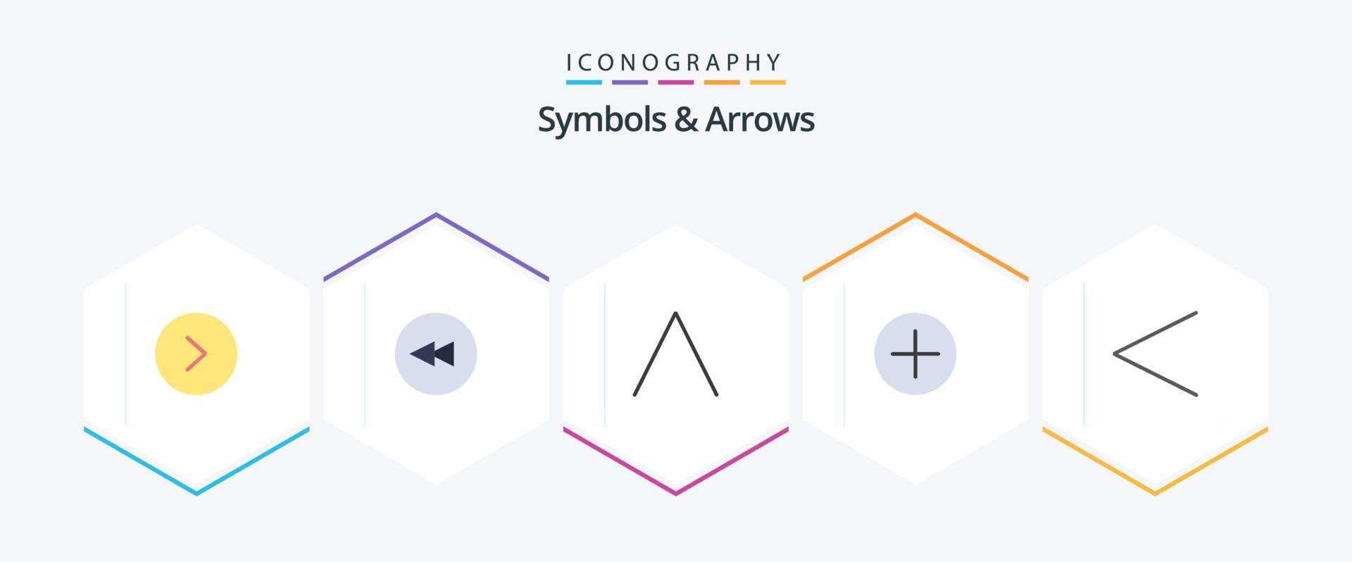 Symbols and Arrows 25 Flat icon pack including . . up. previous. arrow Stock Free