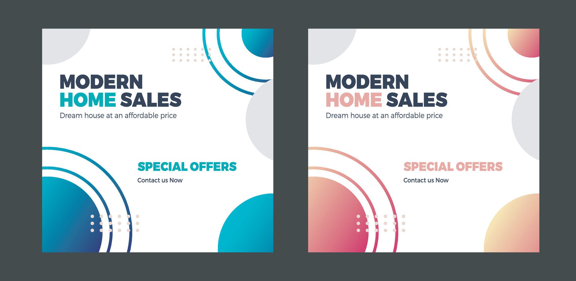 Vector sales post web banner with color variation background Free Vector