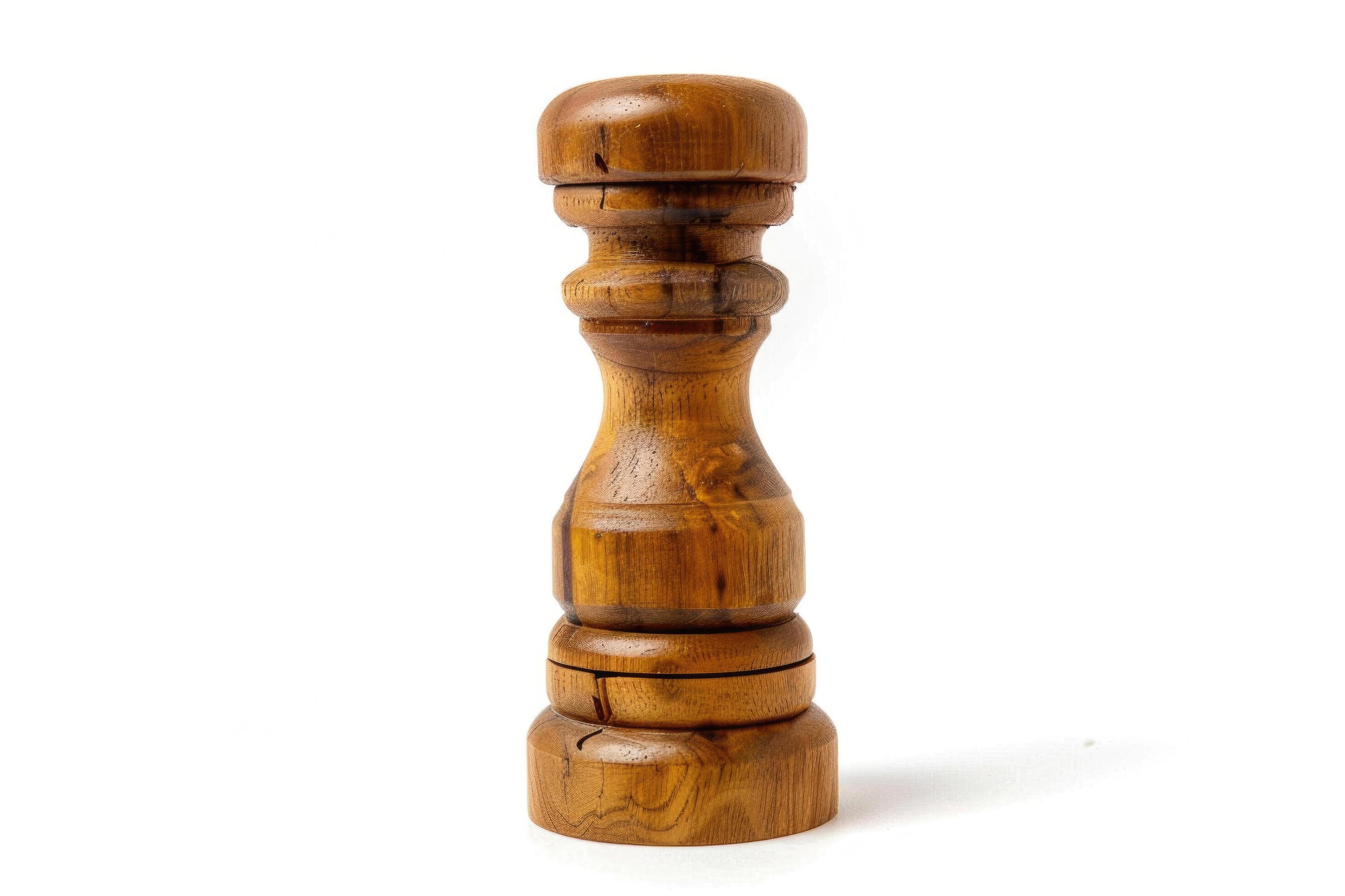 
									Wooden pepper mill on a white background. Stock Free