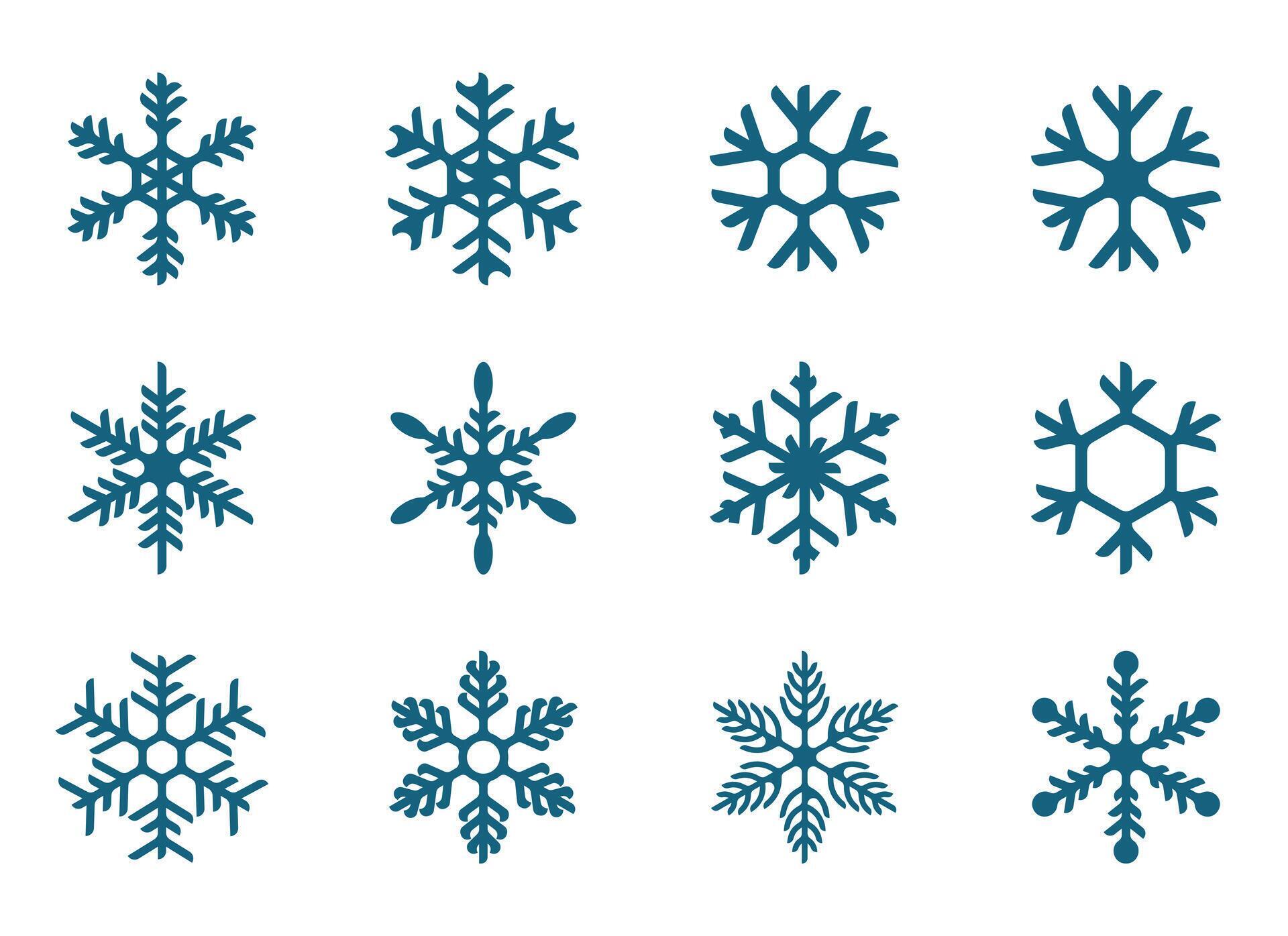 Snow flower design icon set Stock Free